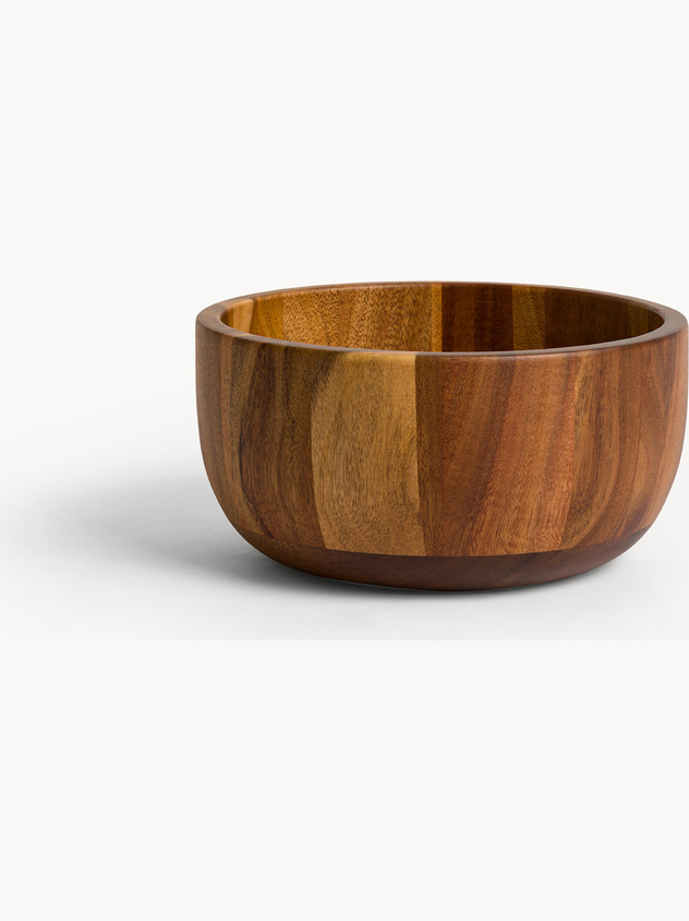 Acorn wood salad bowl with laser-etched logo