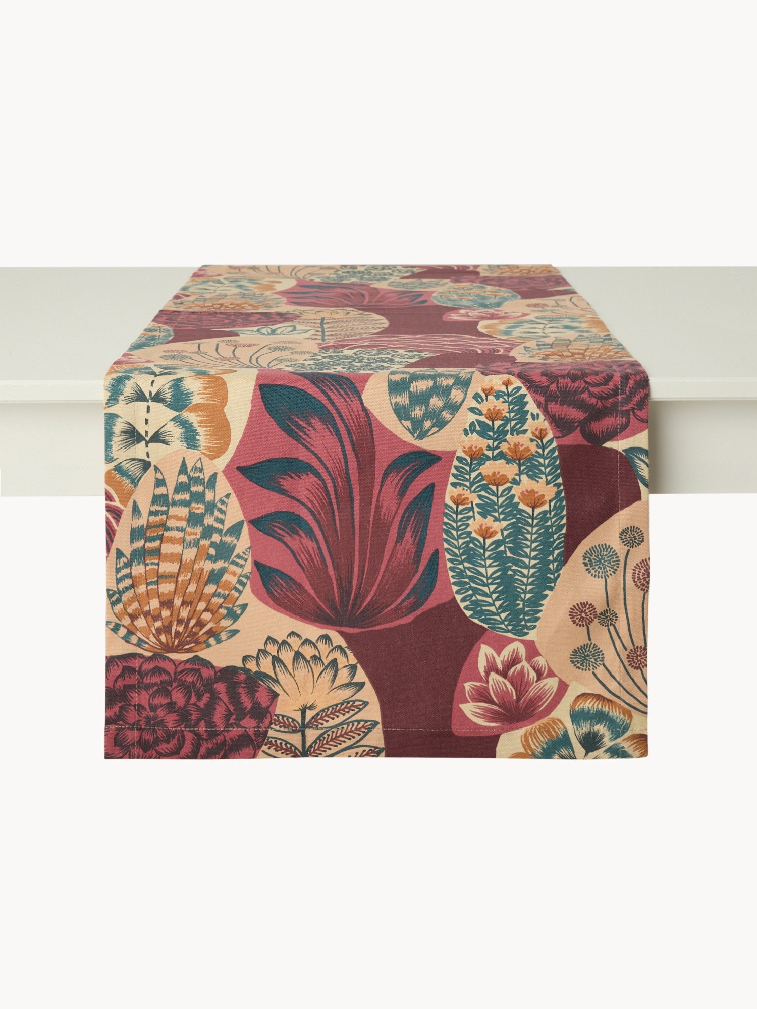 Runner in panama di puro cotone con stampa cactus - Prezzo di lancio, Multicolor, large image number 1