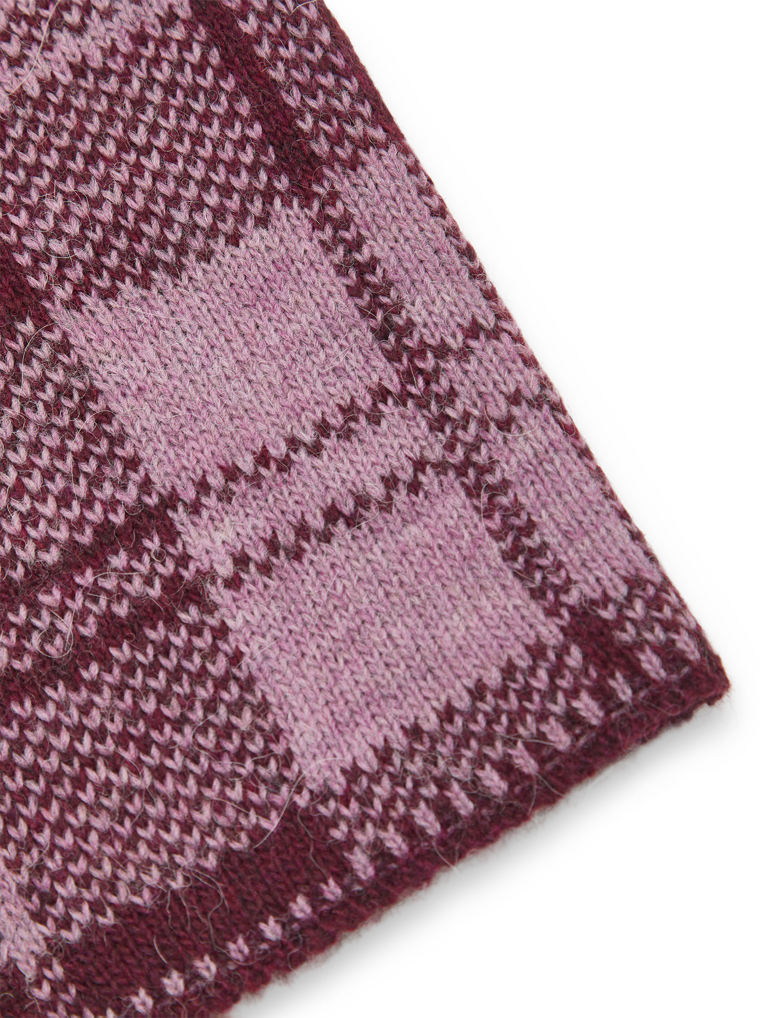 Koan - Tartan checked knitted scarf, Pink, large image number 1