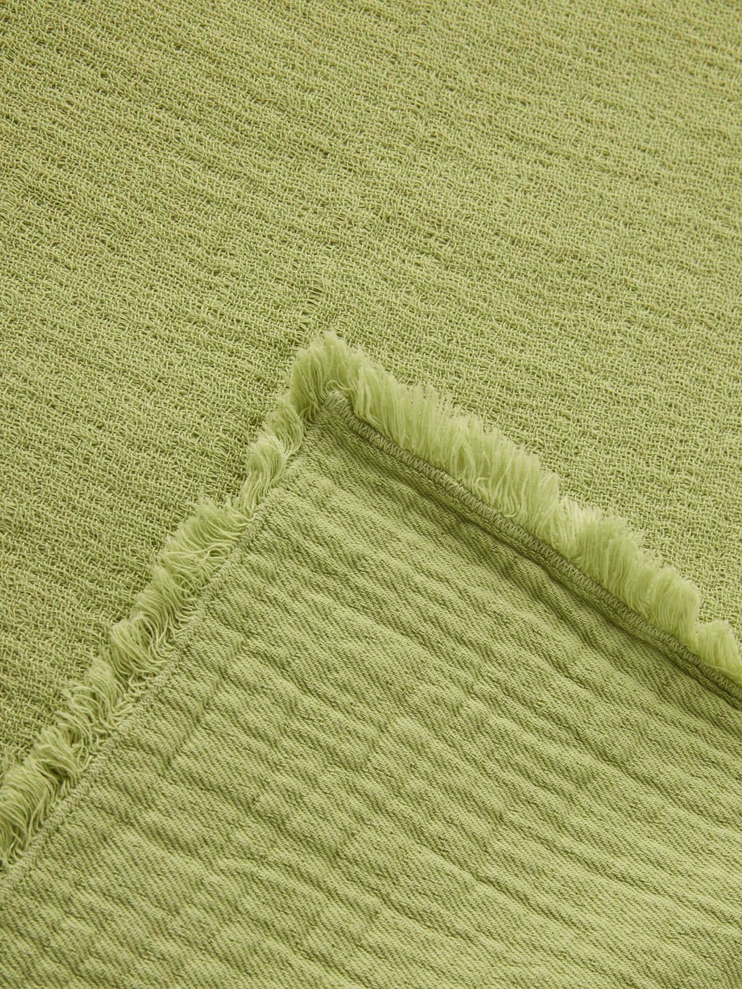 Plaid in garza di cotone lavato, Verde chiaro, large image number 0