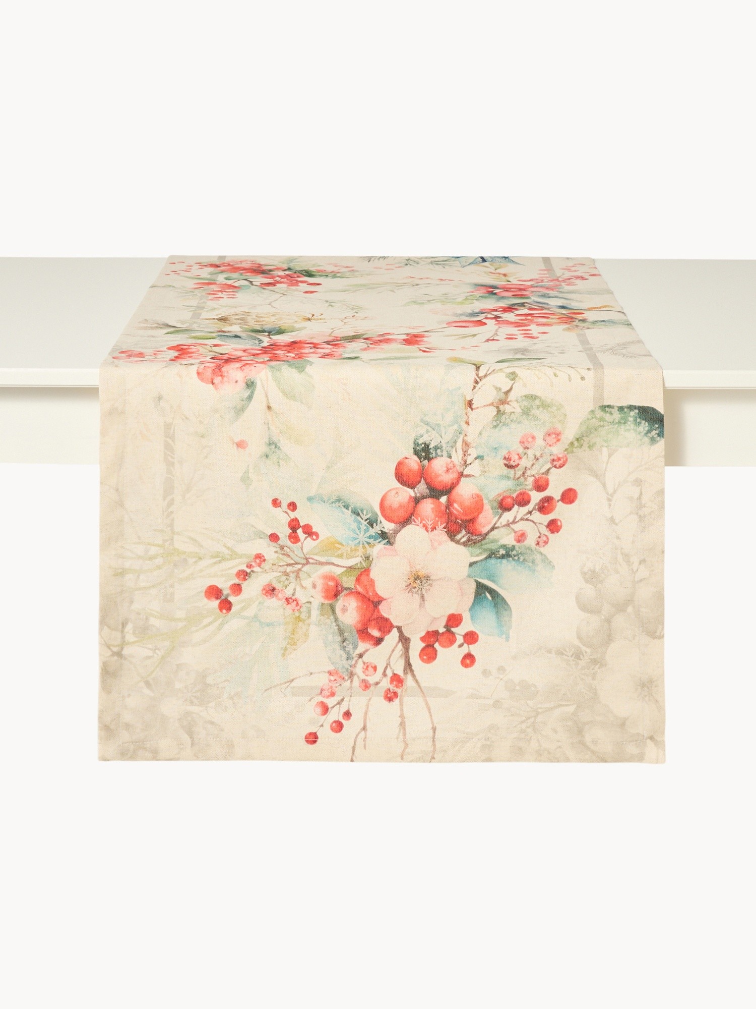 Runner in drill di puro cotone Bacche by Tessitura Randi, Multicolor, large image number 1