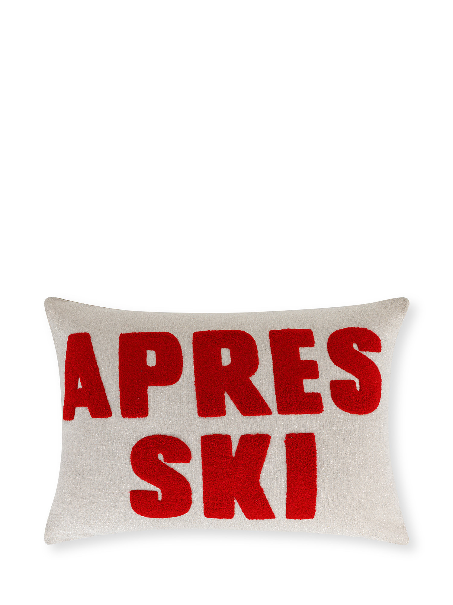 Apres ski embroidered cushion 35x50 cm, Red, large image number 0