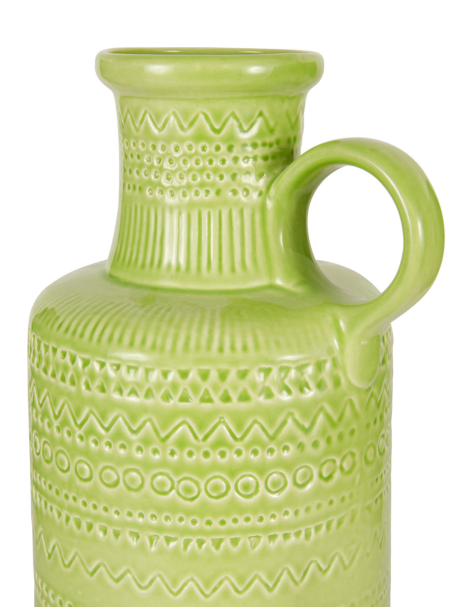 Portuguese handcrafted ceramic vase, Green, large image number 1