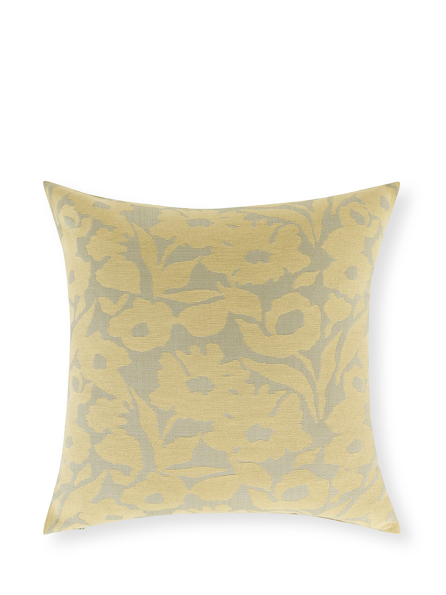Jacquard cushion with flower motif 45x45cm, Beige, large image number 0