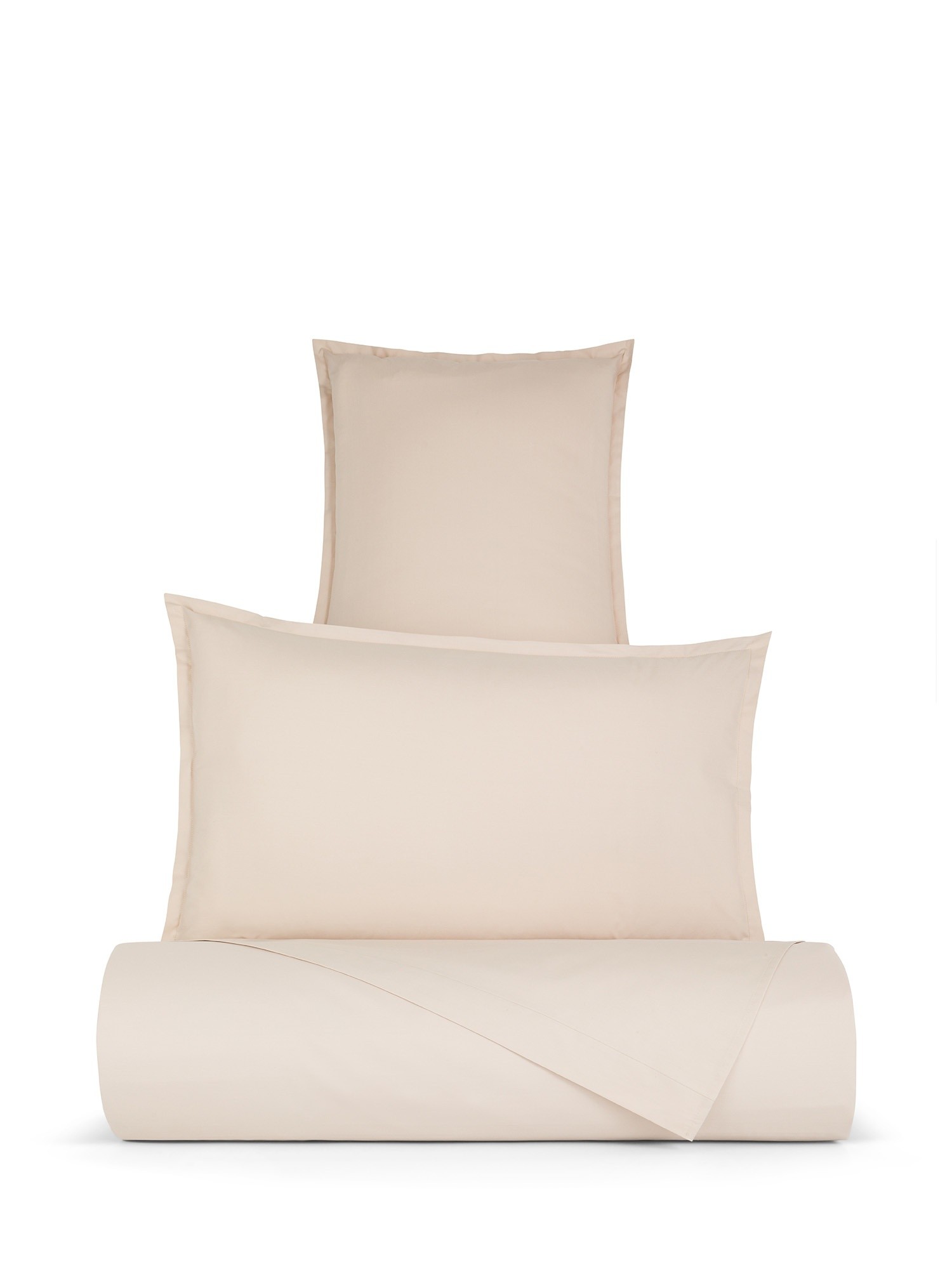 Zefiro smooth cotton percale sheet, Beige, large image number 0