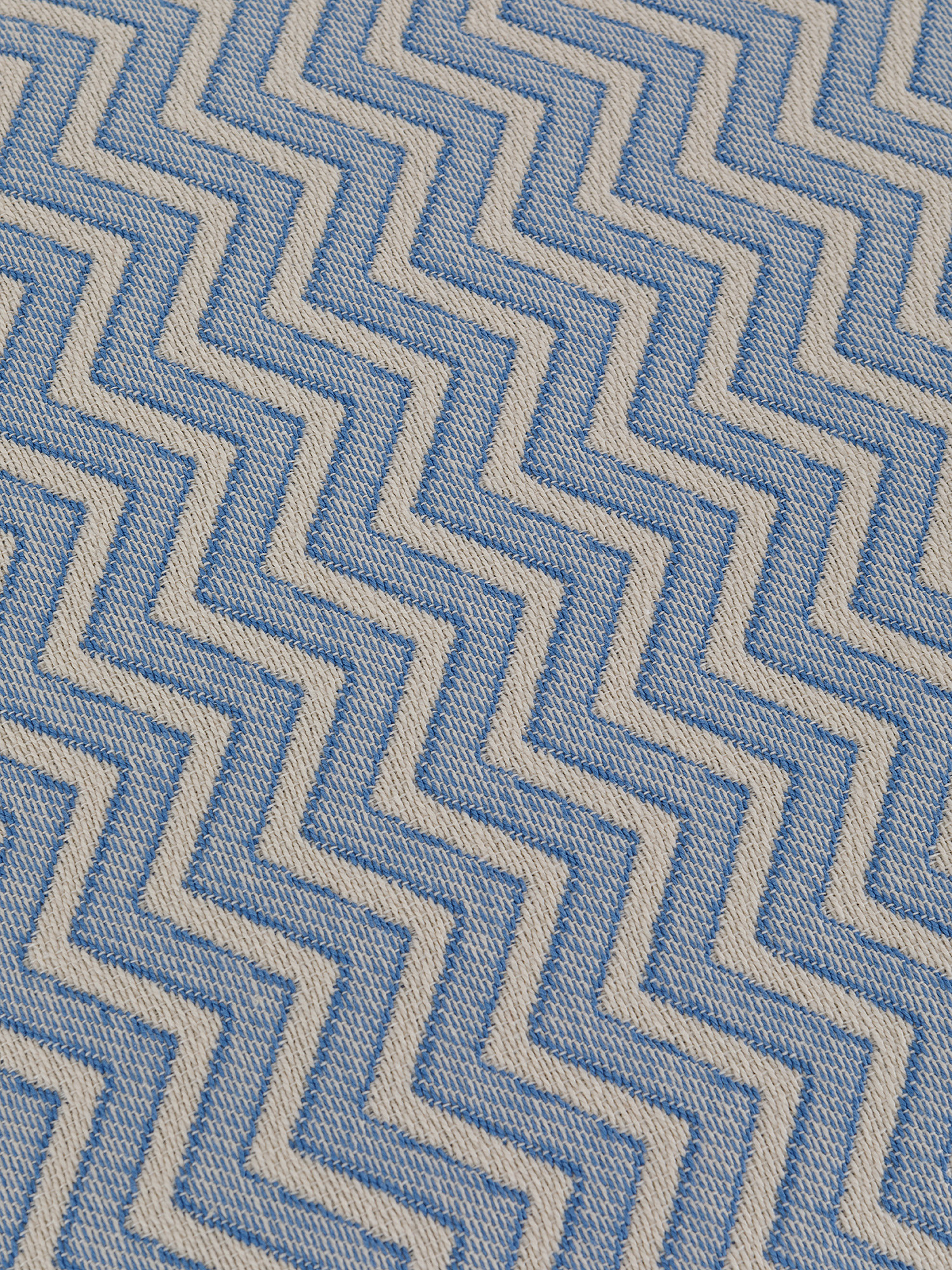Cuscino jacquard motivo zigzag 45x45cm, Blu, large image number 1