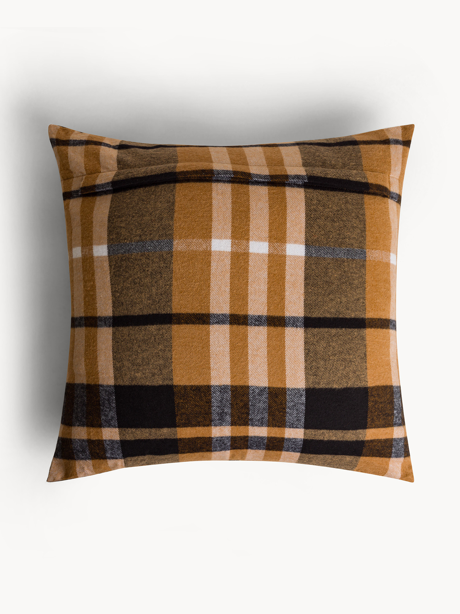 Cuscino 45x45 cm in cotone check, Beige, large image number 1