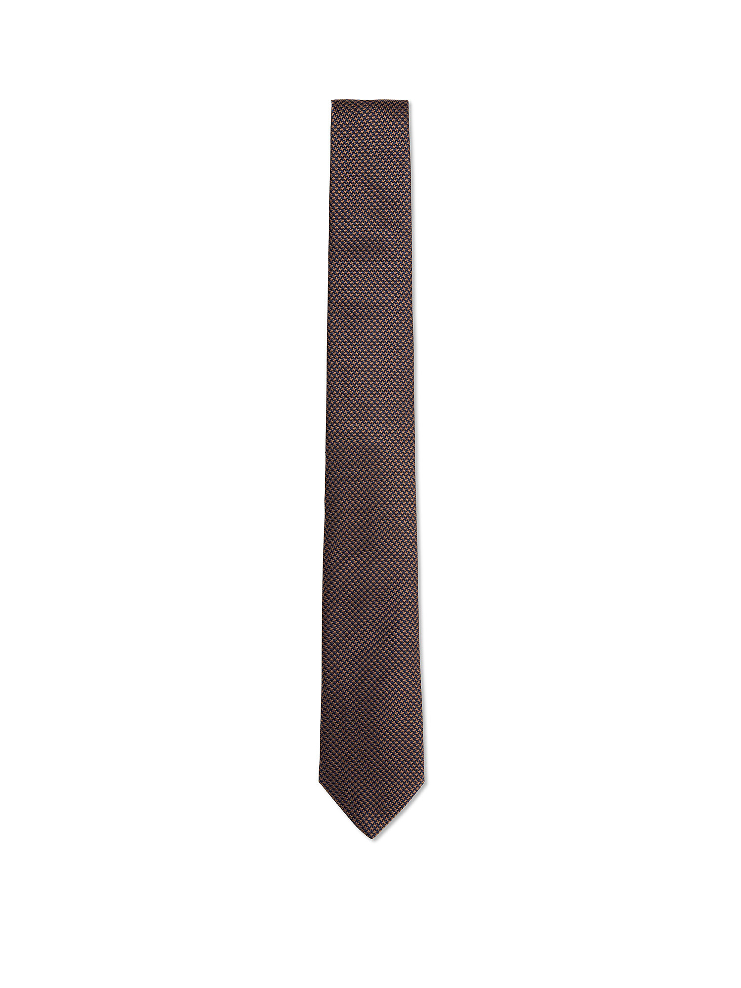 Cravatta in pura seta tinta unita, Marrone, large image number 0