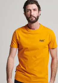 Superdry Crew Neck Logo T-Shirt, Orange, large image number 3