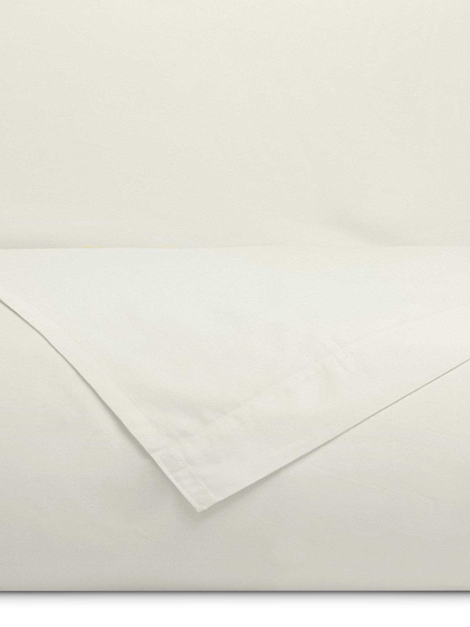 Solid color cotton percale sheet set, White, large image number 1