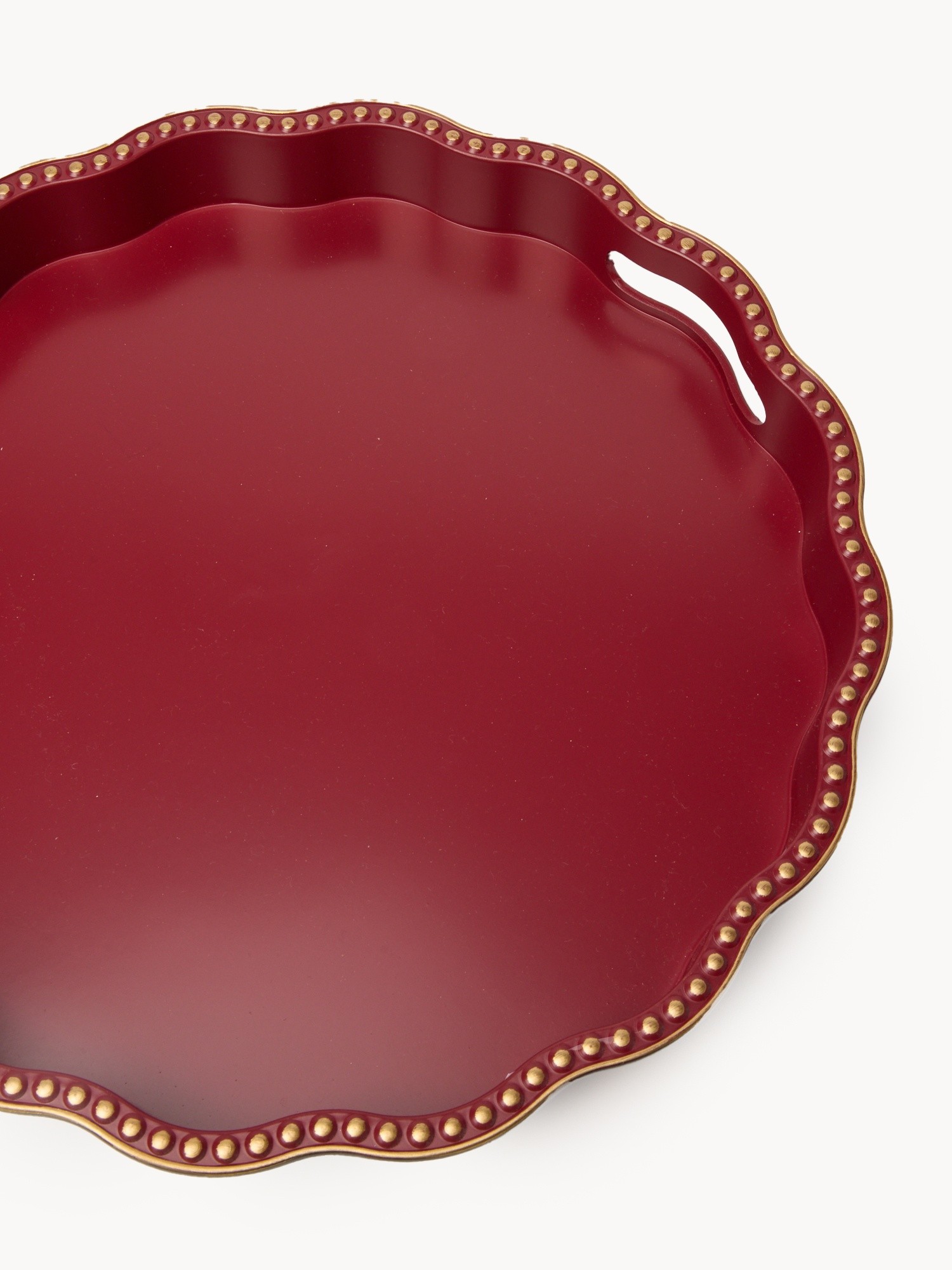 Red and Black Round Tray, Red, large image number 1