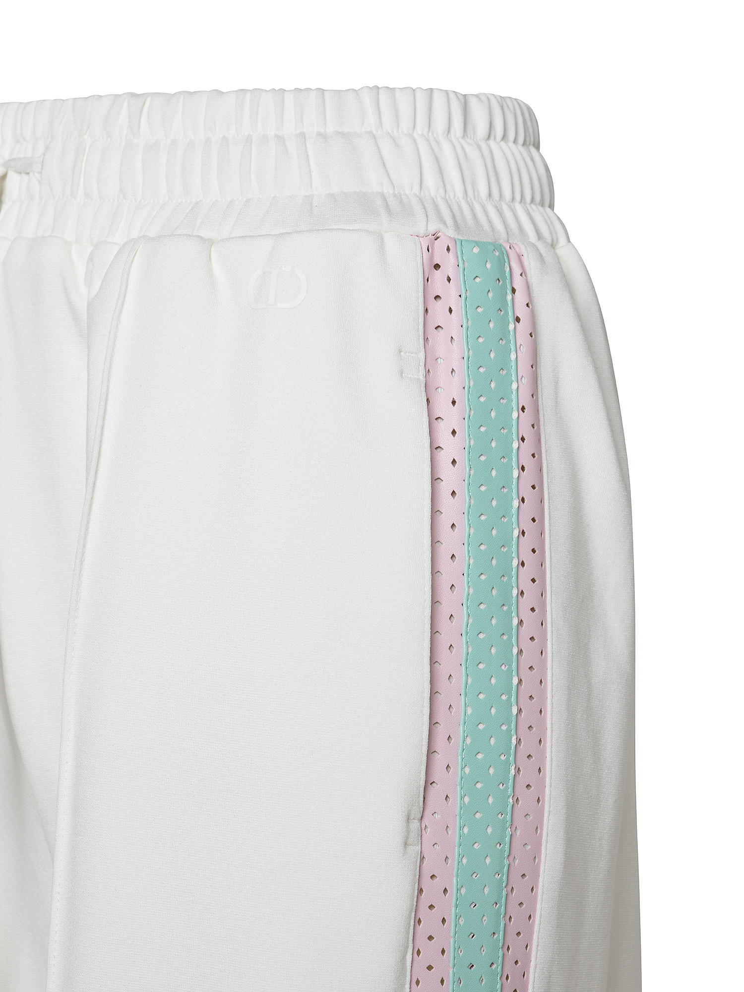 Pantalone con inserti traforati, Bianco, large image number 2