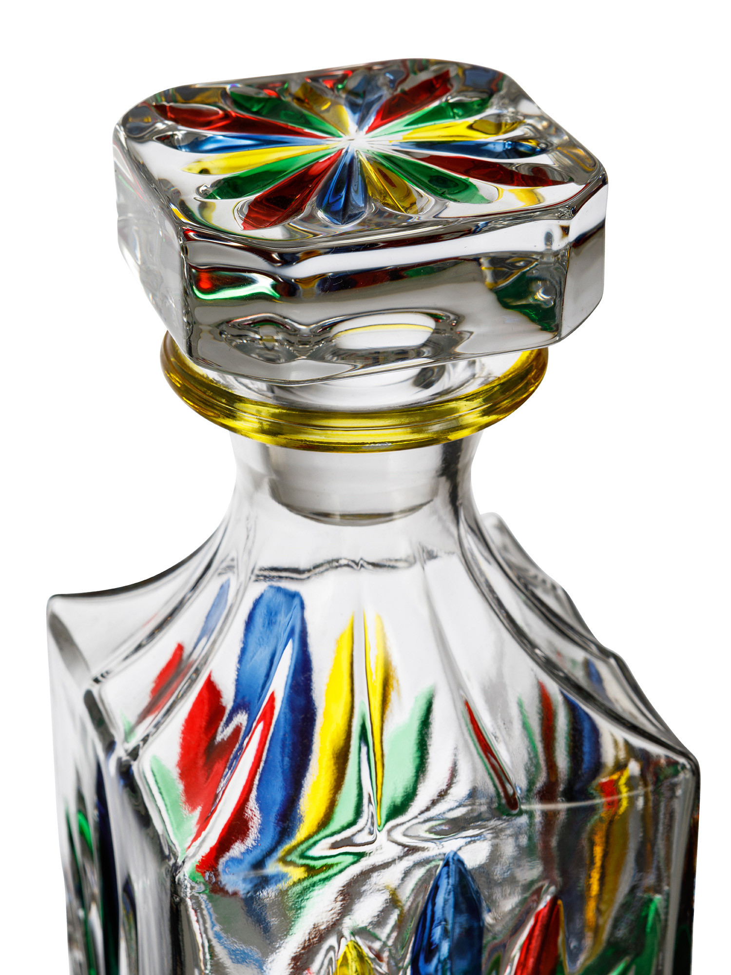 Multicolored glass whisky bottle, Transparent, large image number 1