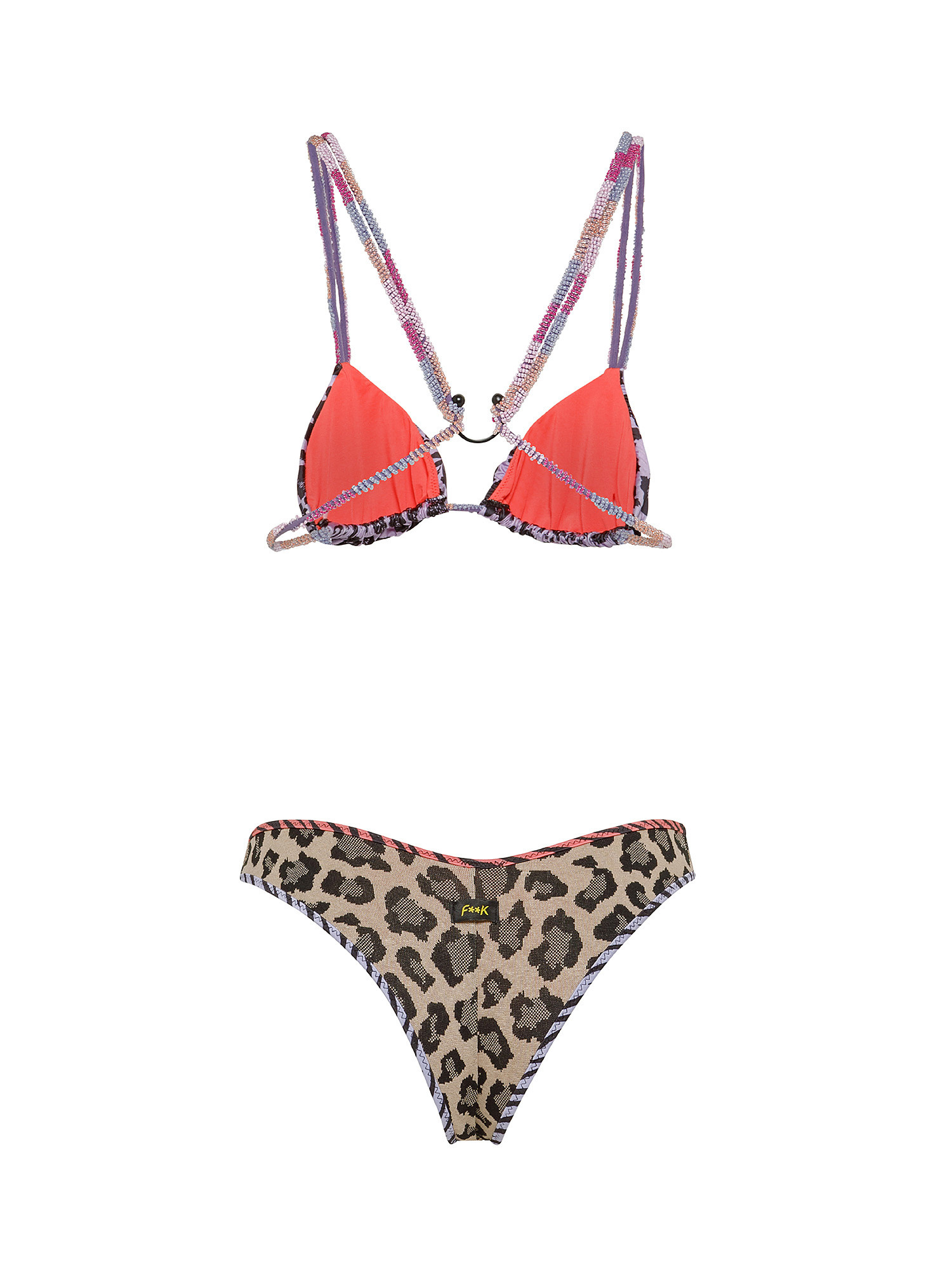 Bikini triangolo e slip americano fisso, Multicolor, large image number 1
