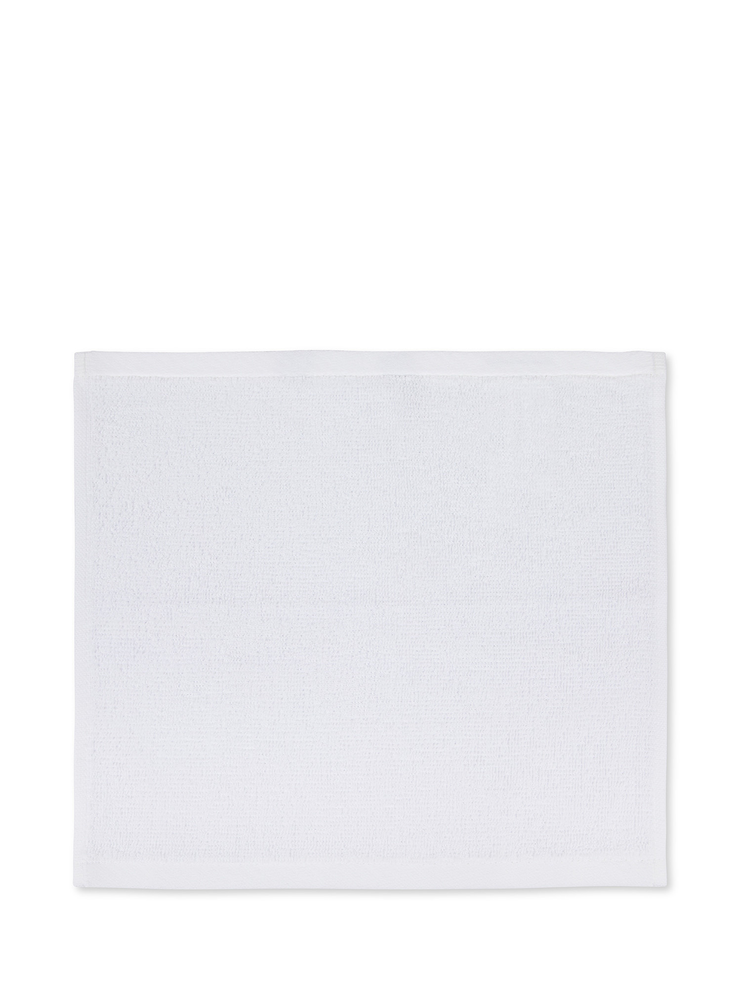 Set di 3 lavette in spugna di puro cotone tinta unita, Bianco, large image number 2