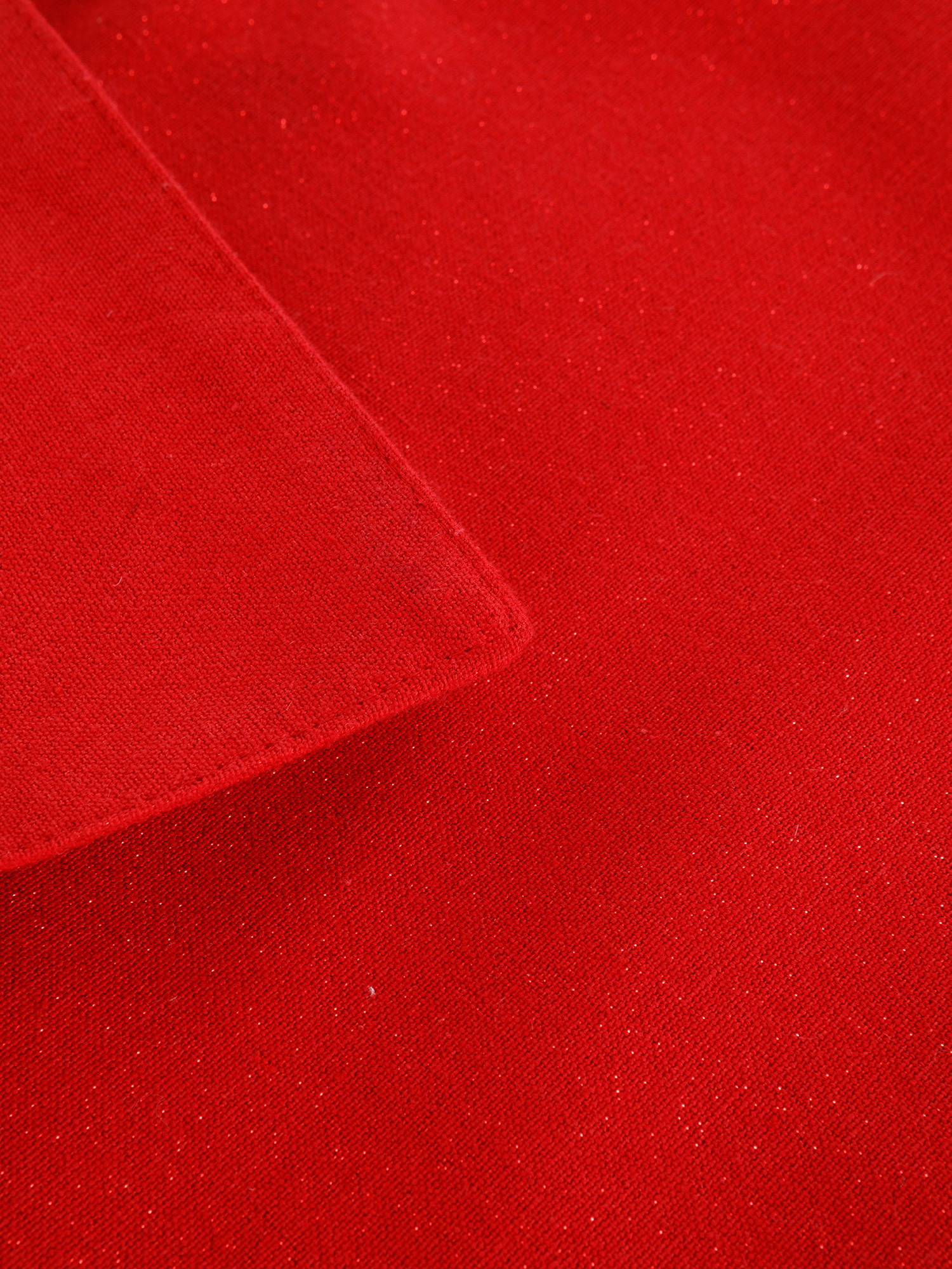 Tovaglietta cotone tinta unita con fili lurex, Rosso, large image number 1
