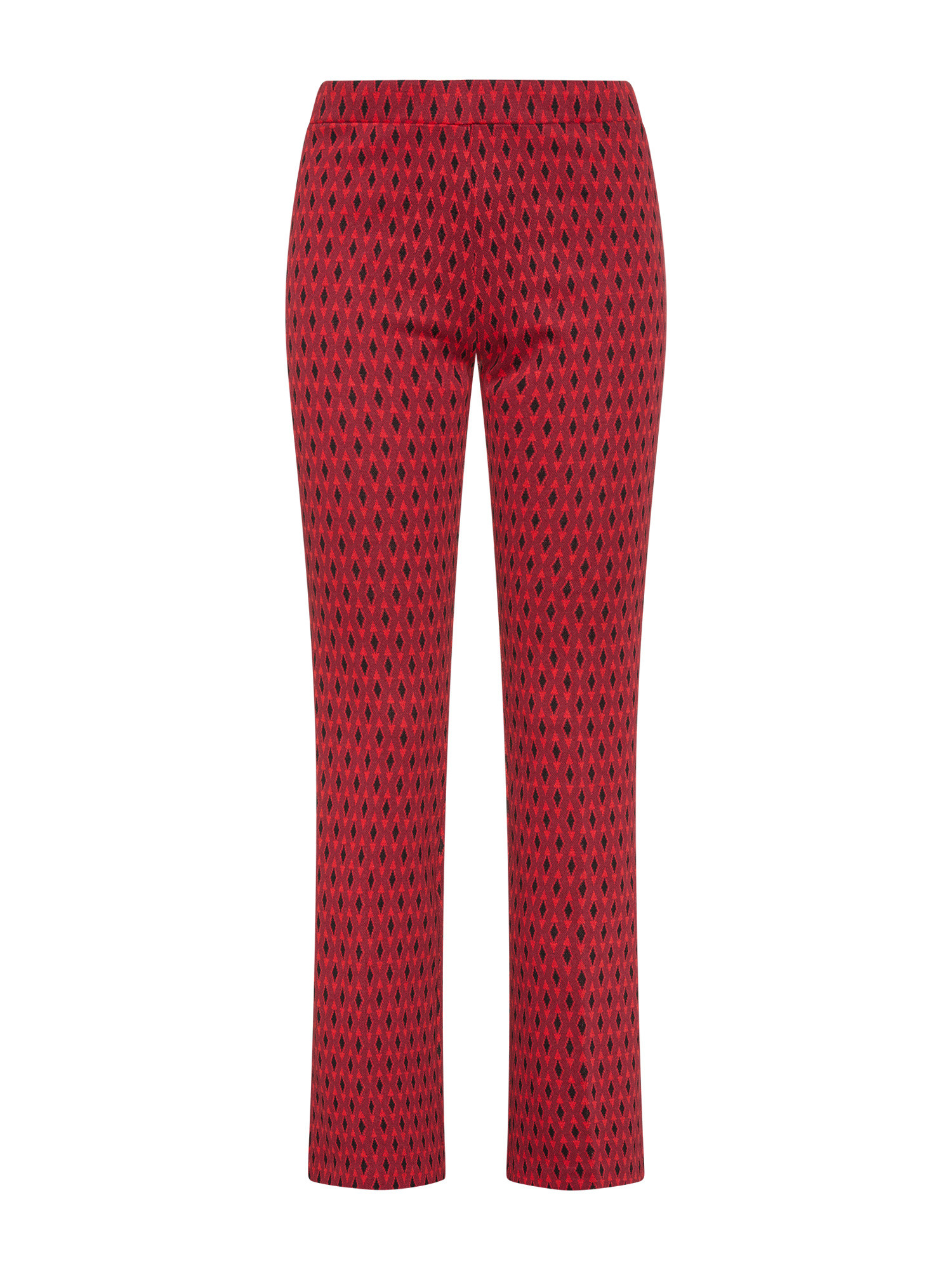 Koan - Flare trousers with diamond pattern, Red, large image number 0