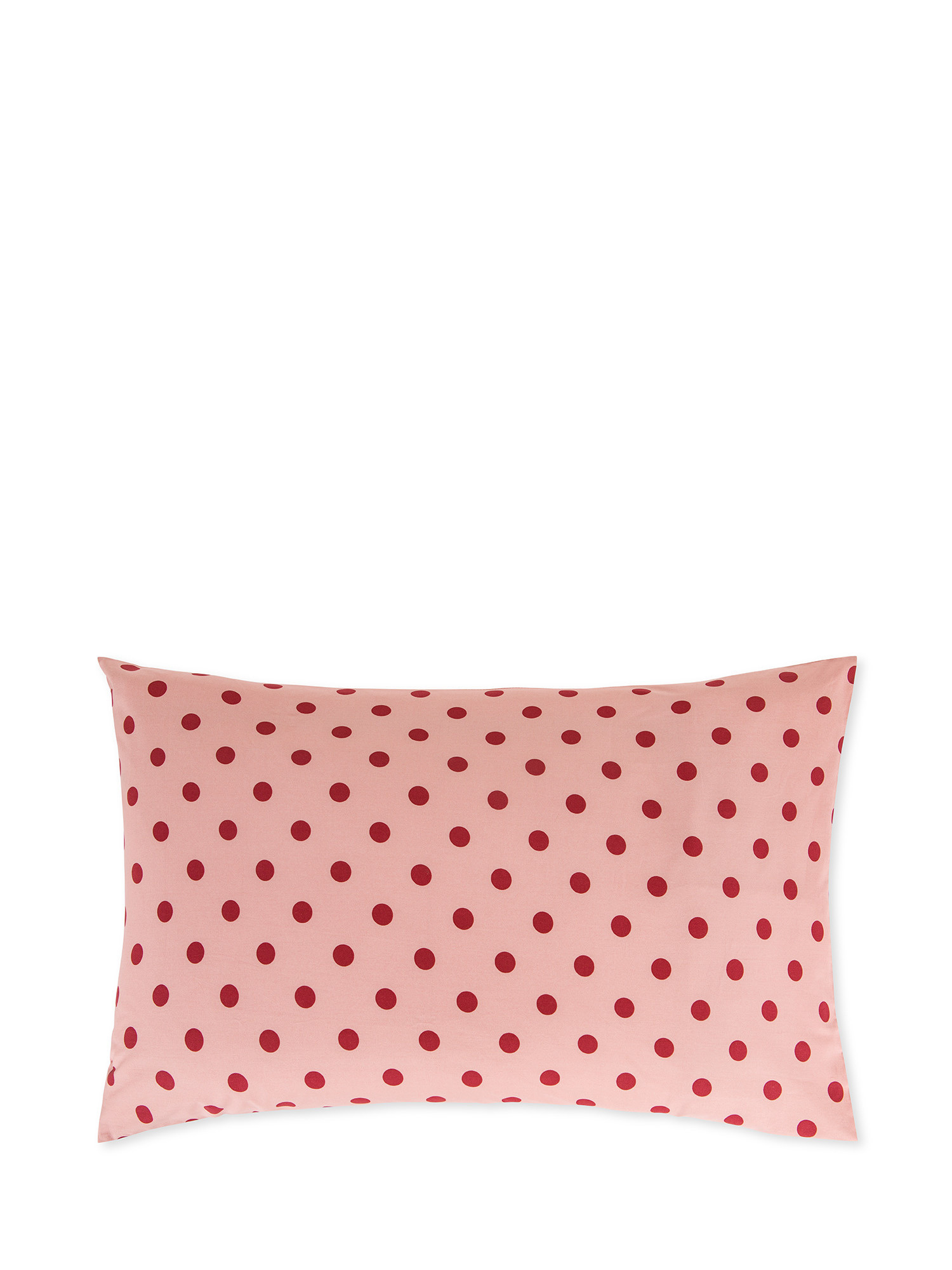 Polka dot print percale cotton pillowcase, Multicolor, large image number 0