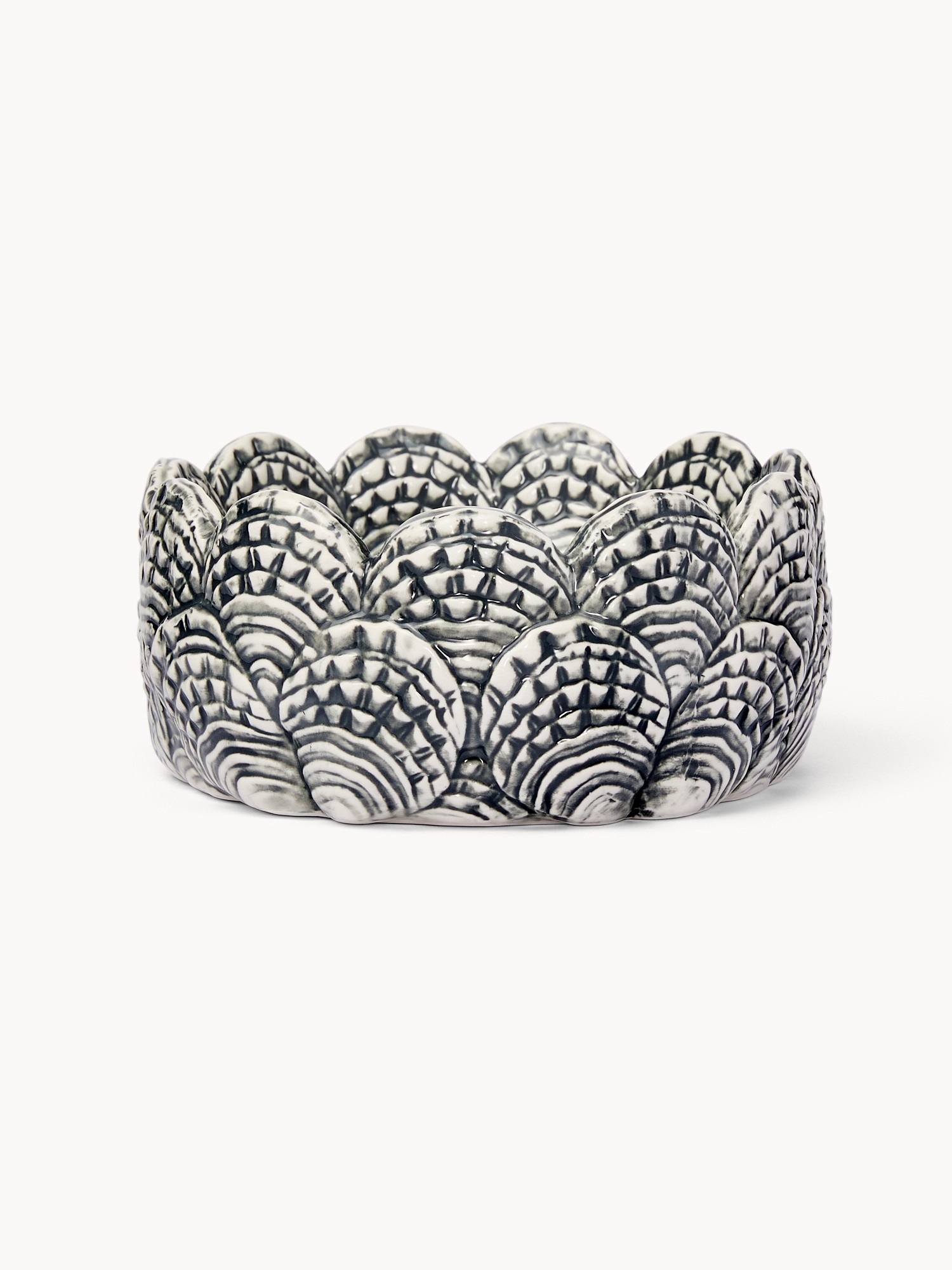 Coppa in ceramica dettaglio ostriche, Bianco/Grigio, large image number 0