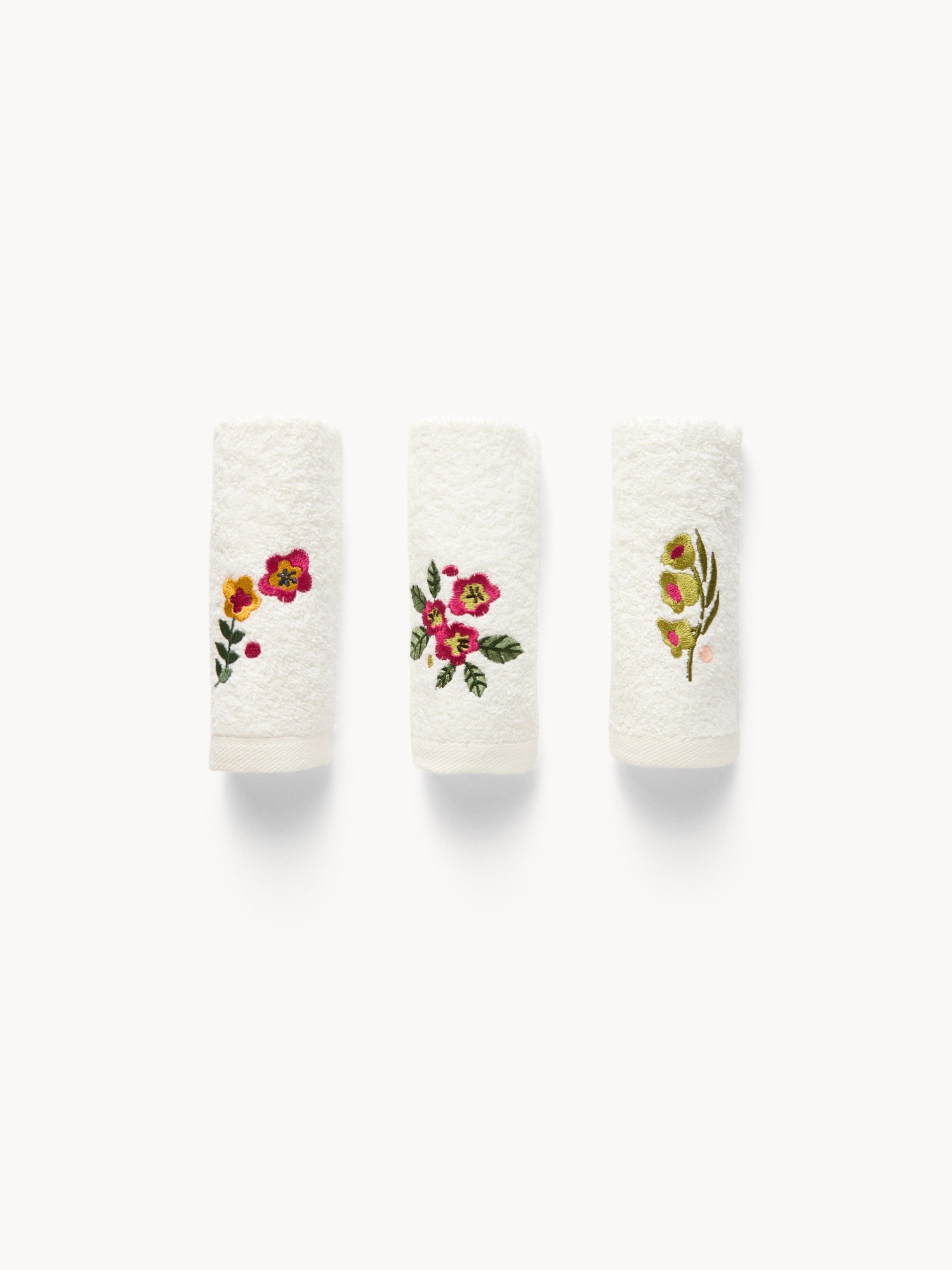 Set 3 lavette in spugna di cotone tinta unita - Prezzo di lancio, Bianco, large image number 0