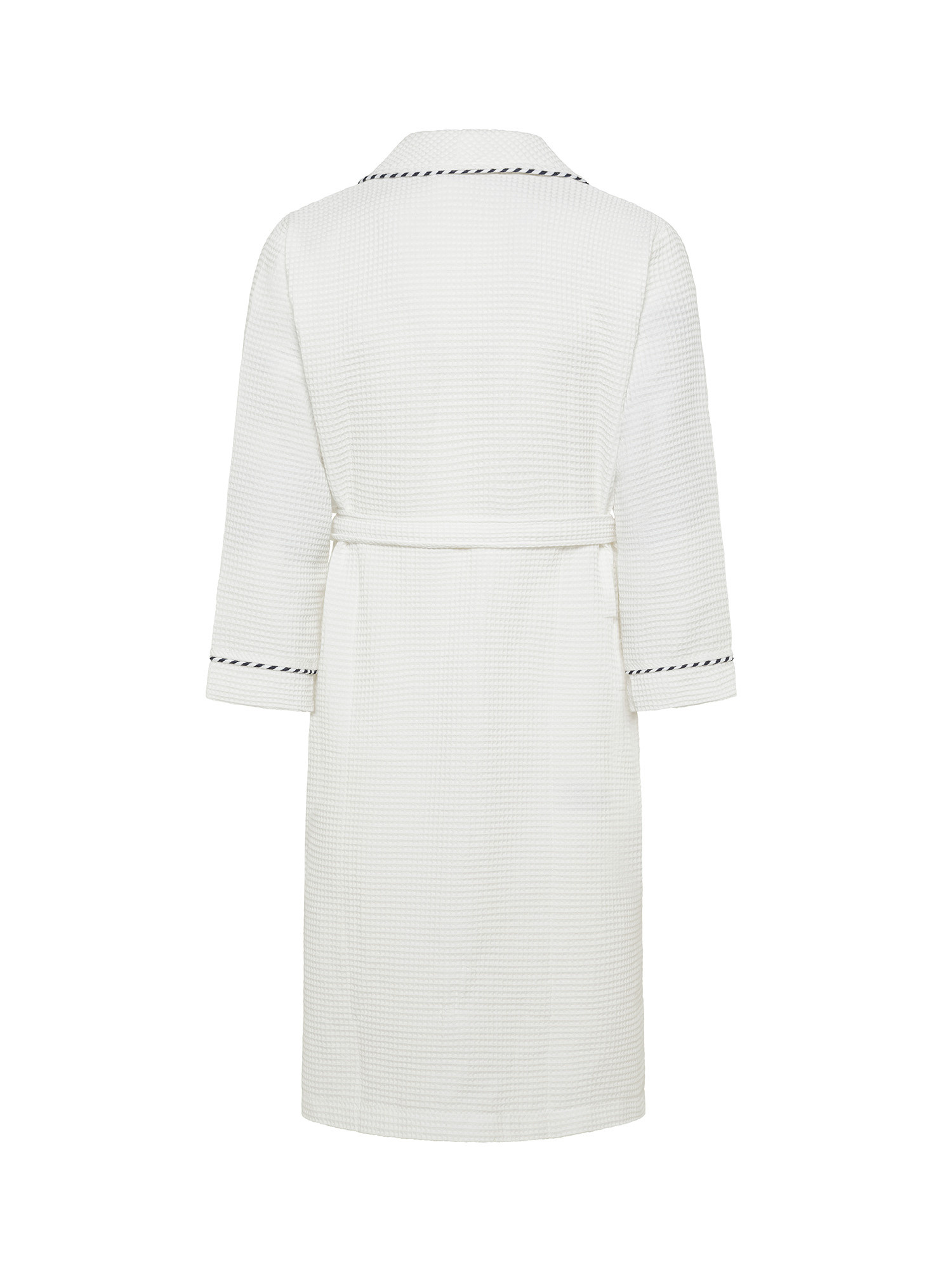 Piqué cotton bathrobe, White, large image number 1