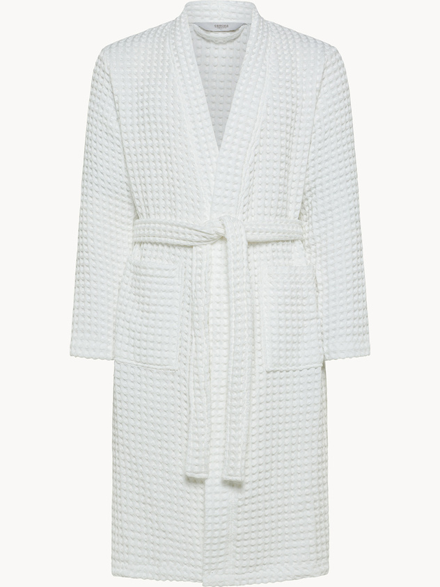 Solid color honeycomb cotton bathrobe