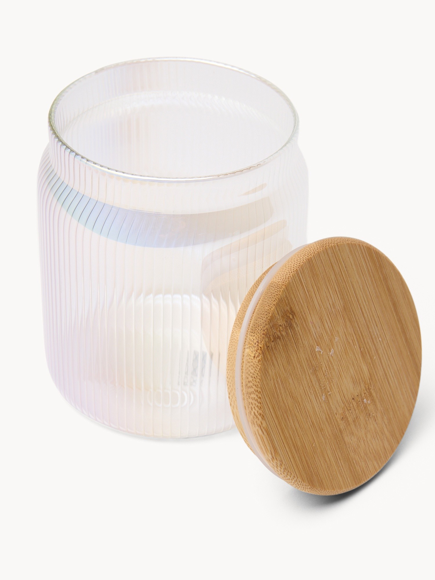 Borosilicate glass jar with bamboo lid - Introductory price, Transparent, large image number 1