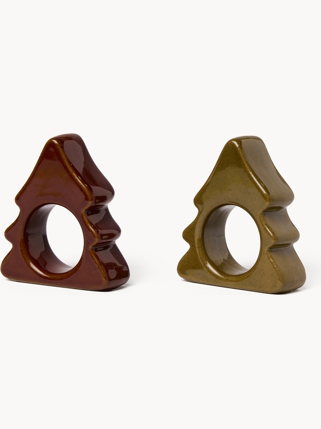 Portatovagliolo in ceramica a forma di albero di Natale