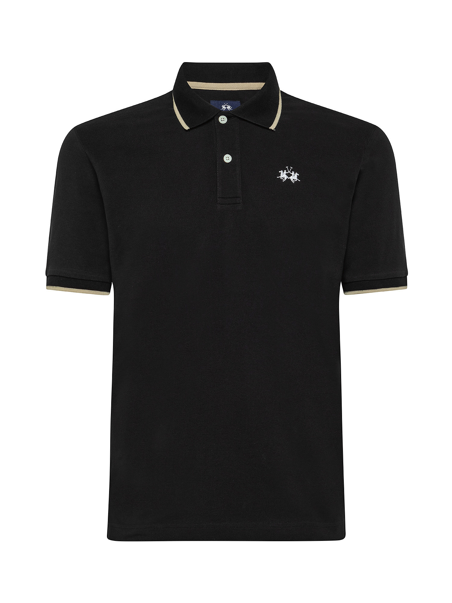 Regular-fit classic piqué polo shirt, Black, large image number 0