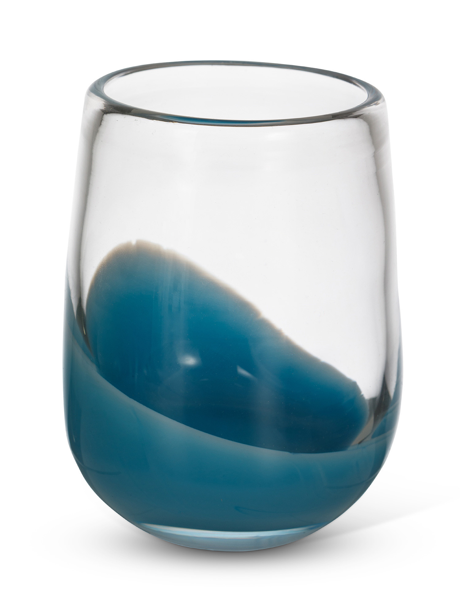 Bicchiere in vetro con onda, Trasparente, large image number 1