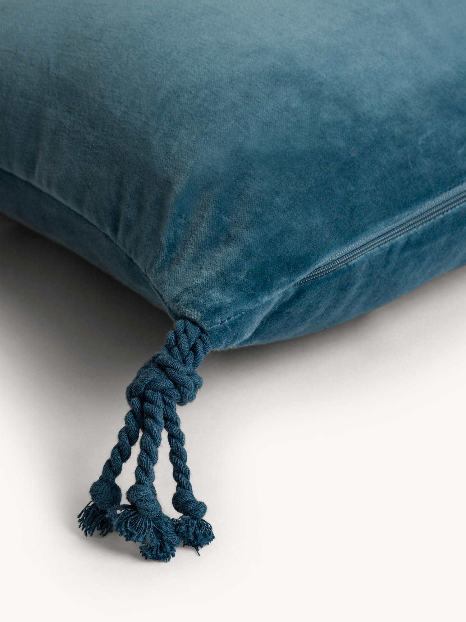 35x50 cm velvet pillow with appliques, Aviation Blue, large image number 2