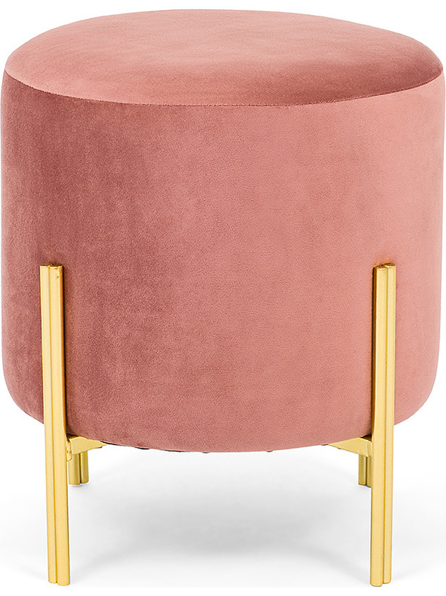 Pink velvet pouf