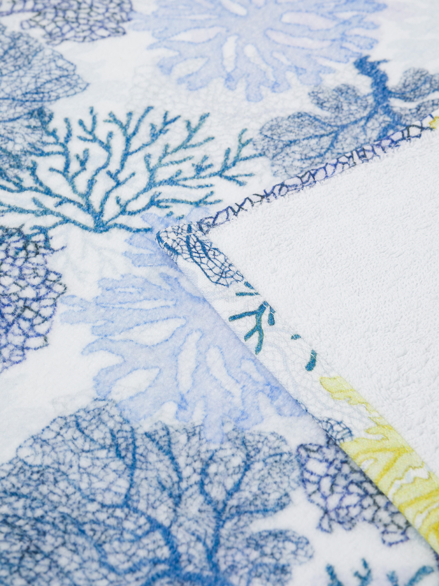 Coral motif velor cotton towel, Light Blue, large image number 2