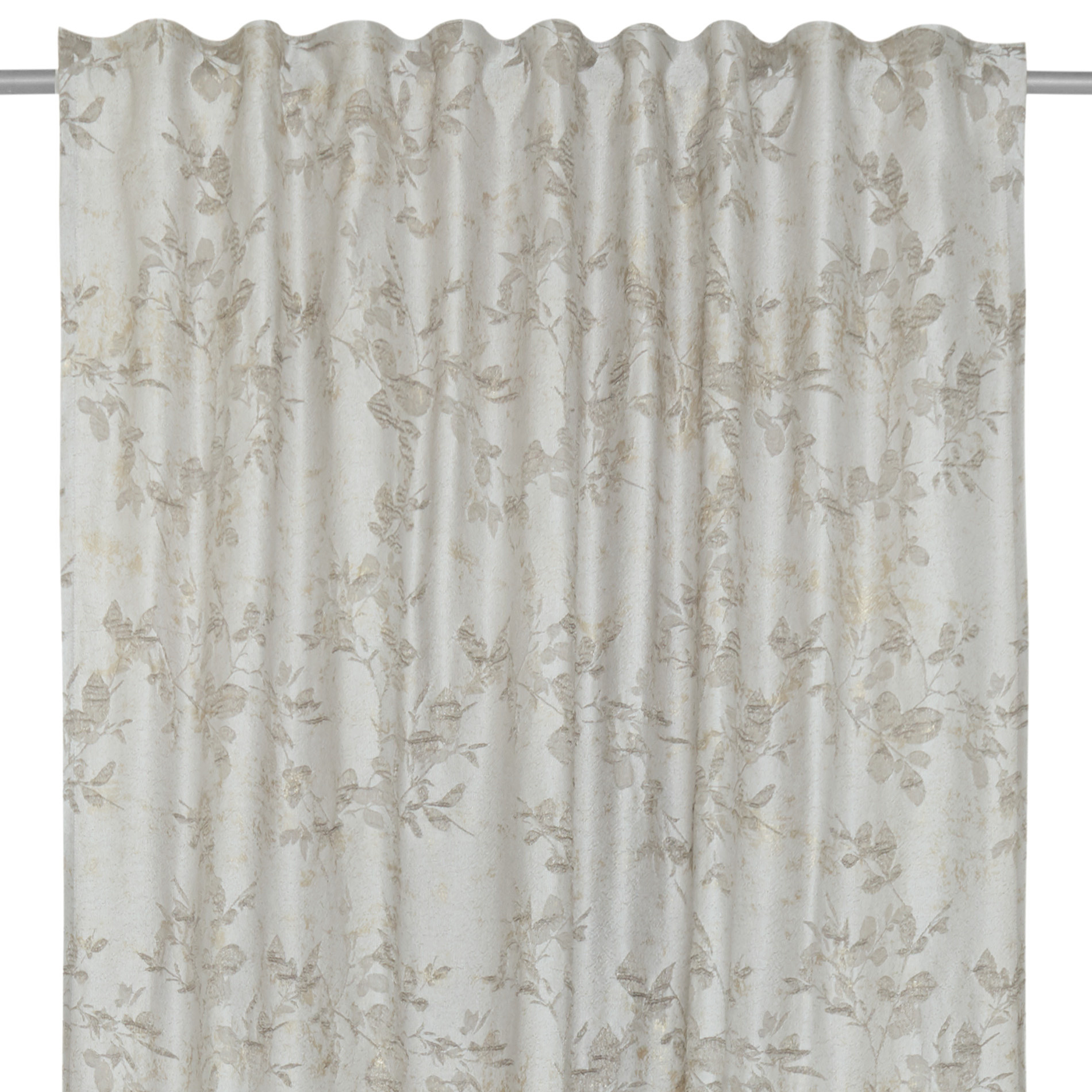 Jacquard curtain with hidden loops, Light Grey, large image number 1