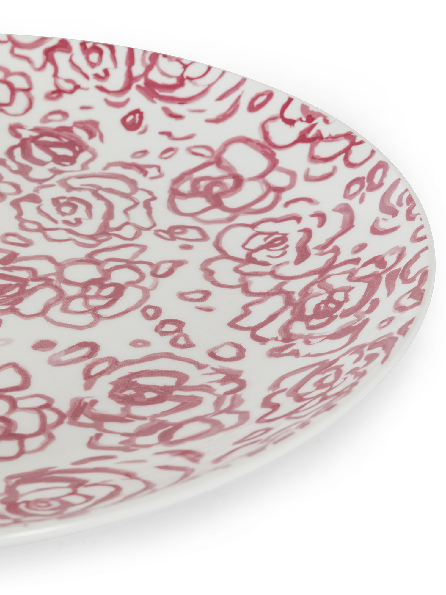 Serving plate in new bone china with roses decoration, White, large image number 1