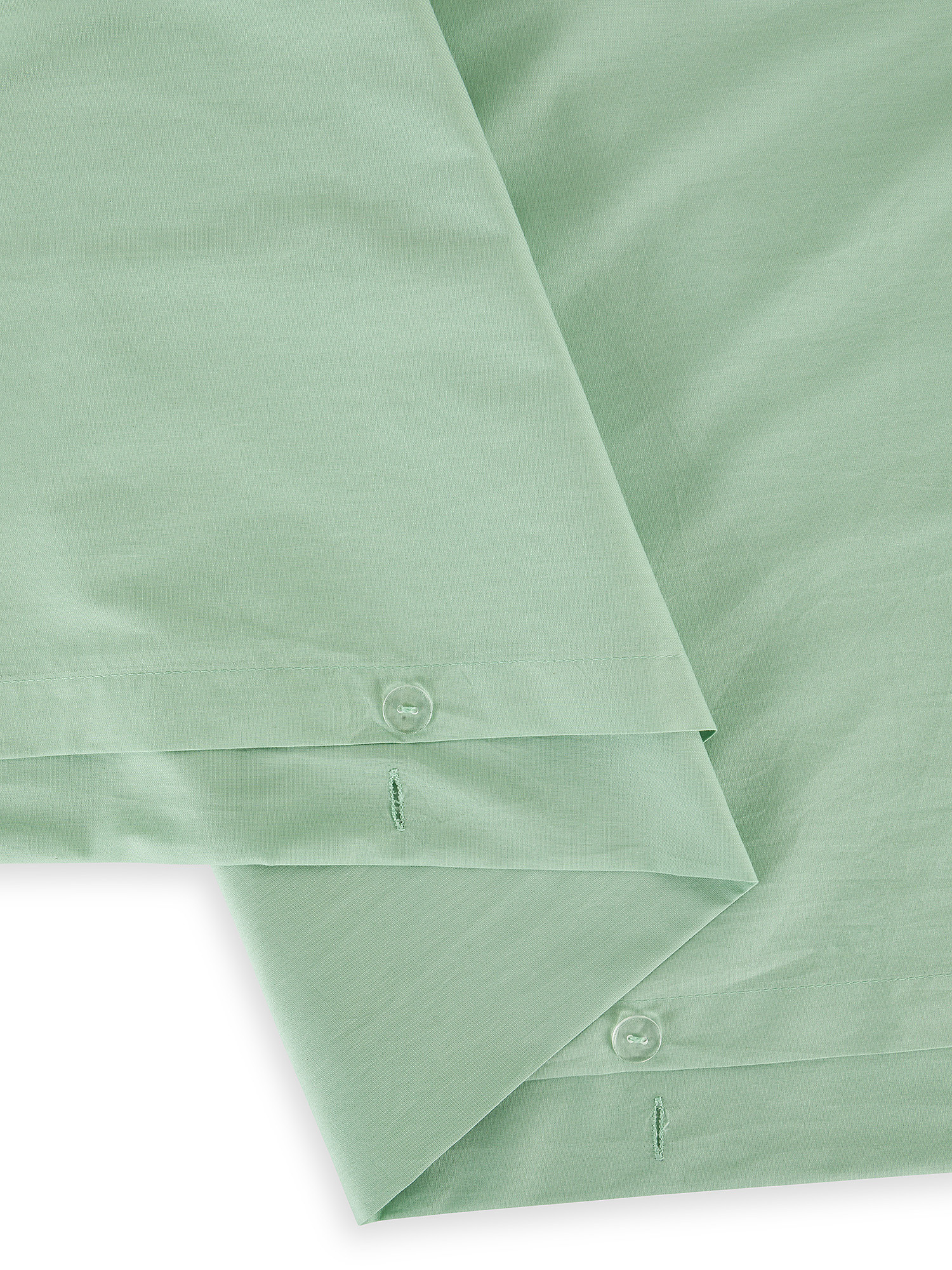 Solid color percale cotton duvet cover set, Light Green, large image number 1