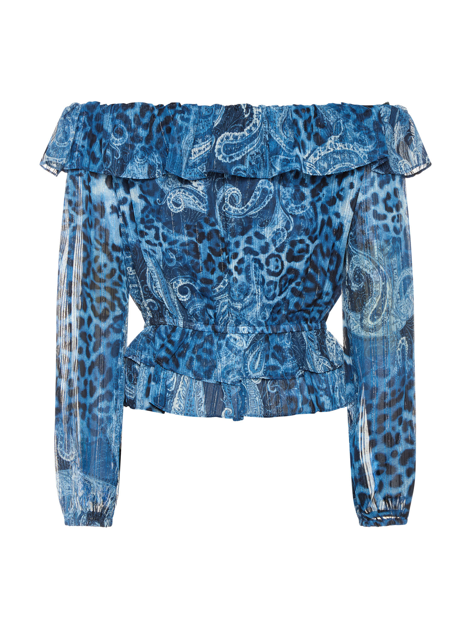 Guess - Blusa stampa paisley, Azzurro scuro, large image number 1
