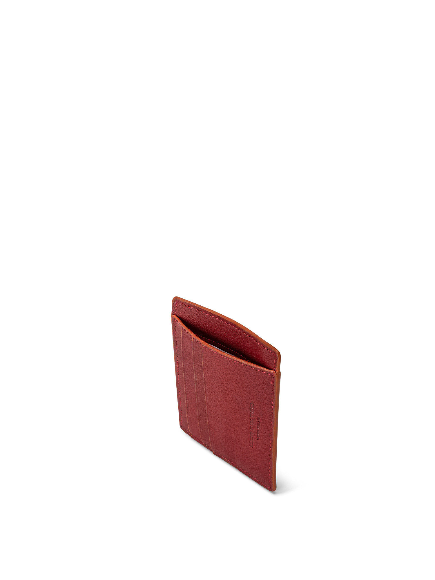 Genuine leather card holder, Dark Red, large image number 2