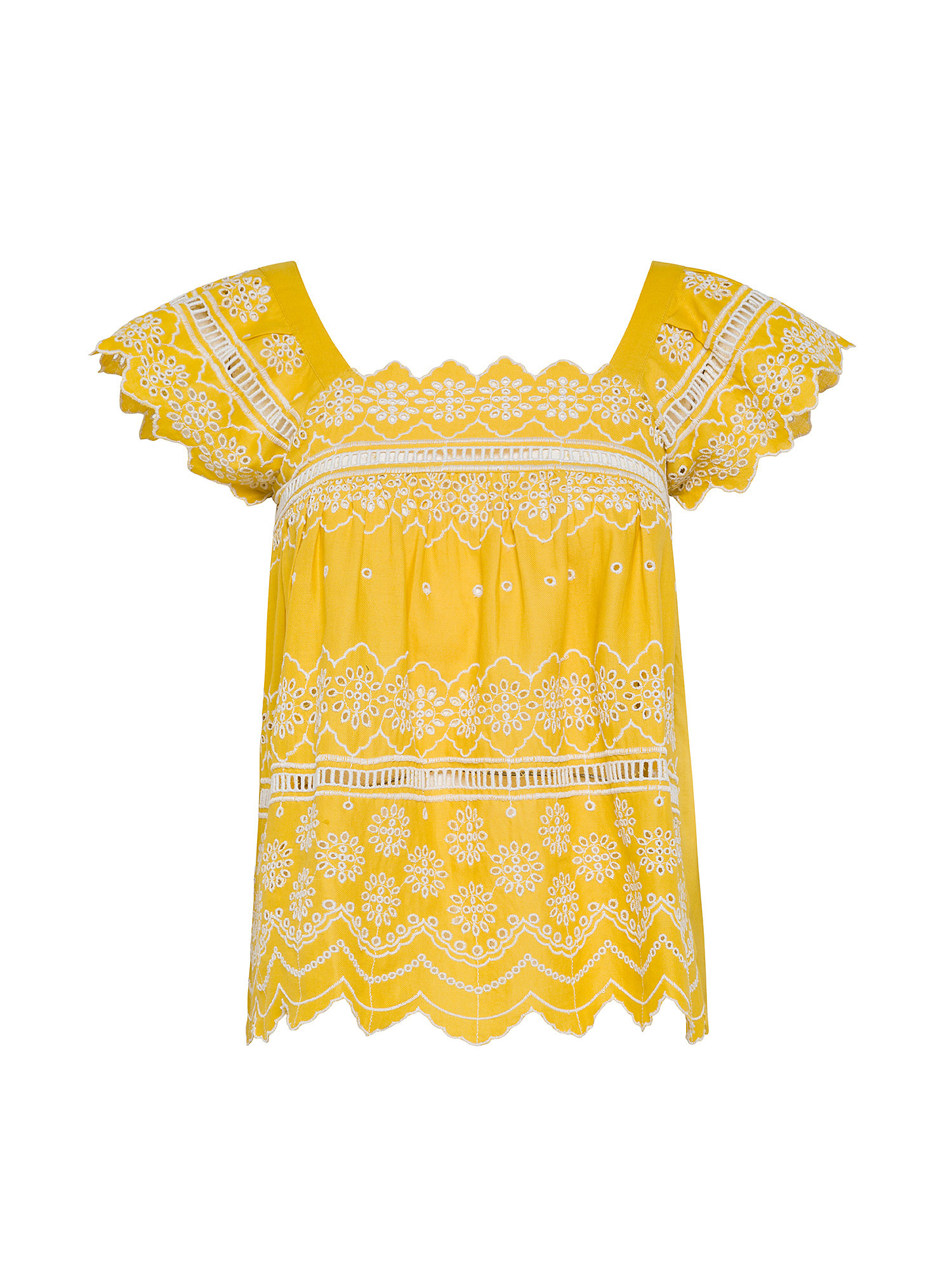 Koan - Cotton T-shirt with embroidery, Yellow, large image number 0