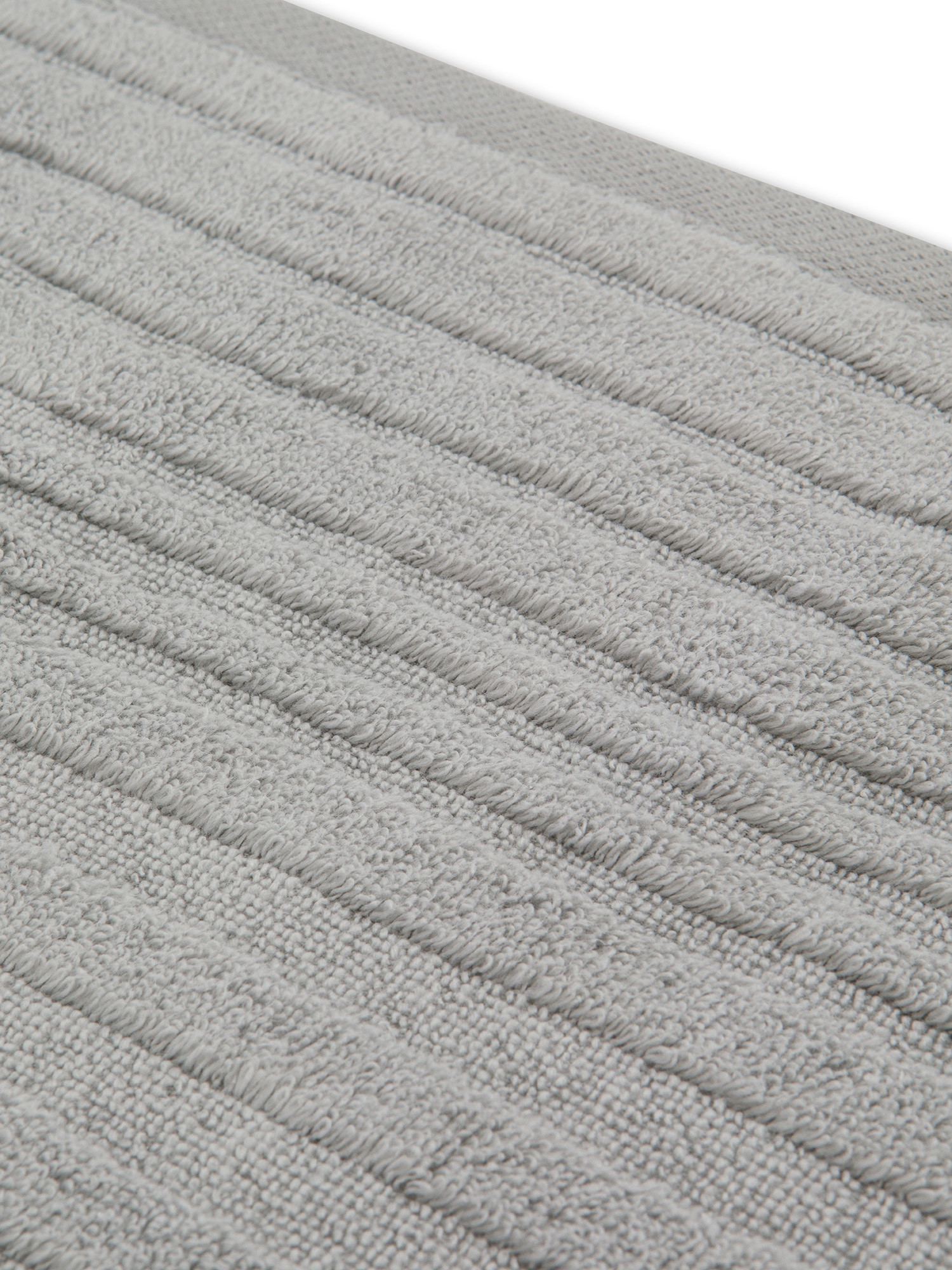 Asciugamano in spugna di cotone con righe a rilievo, Grigio, large image number 2