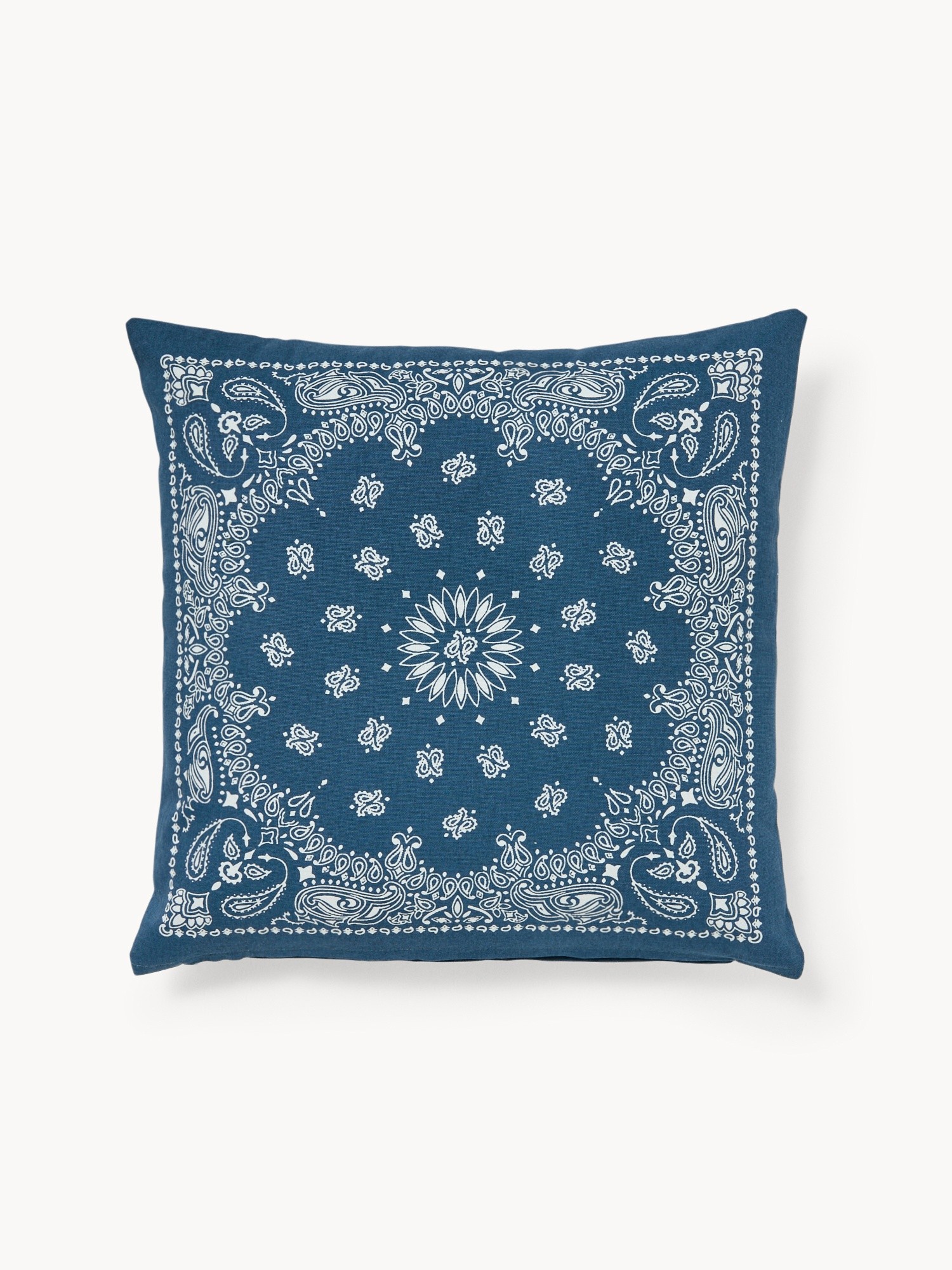 Bandana Print Pillow, 50x50cm - Discounted Price, Blue, large image number 0