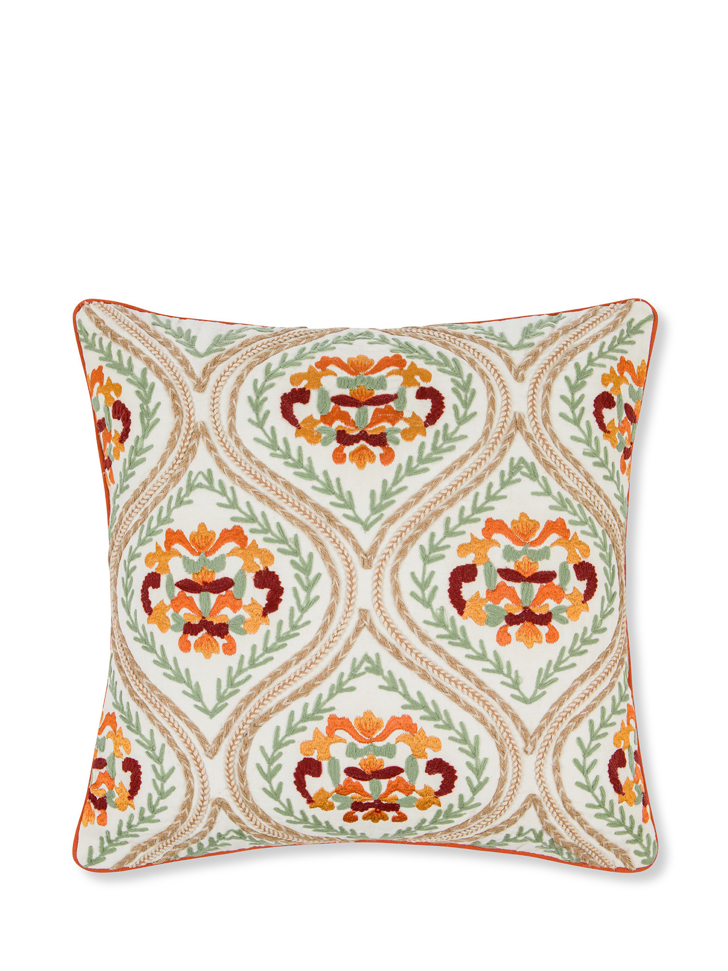 Embroidered cushion with Folk pattern 45x45cm, Multicolor, large image number 0