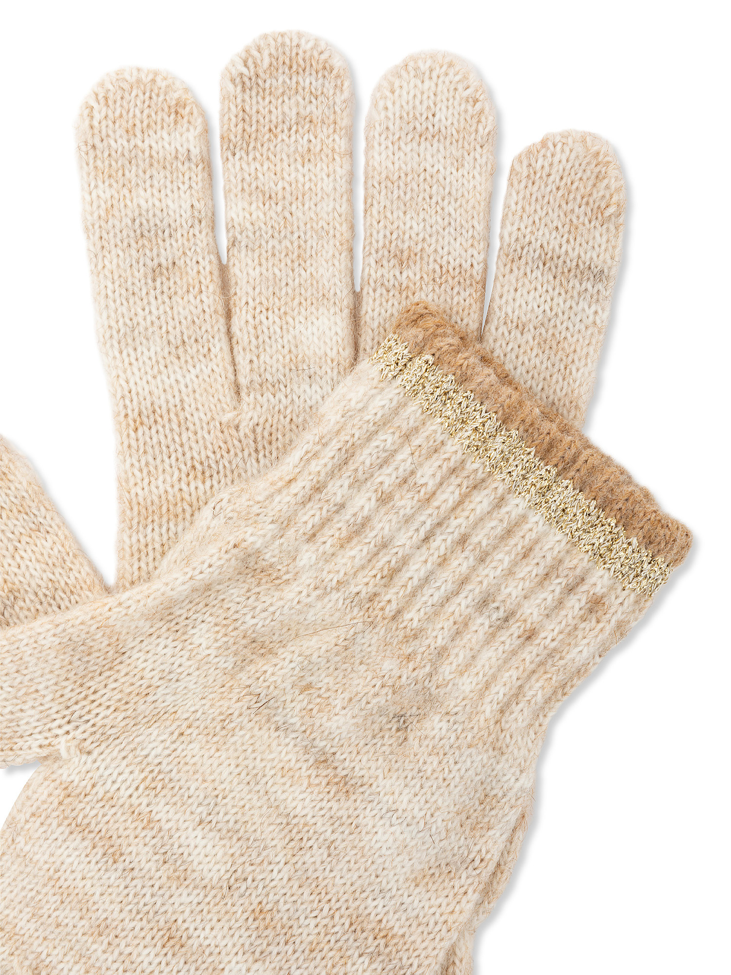 Gloves with lurex, White Cream, large image number 1