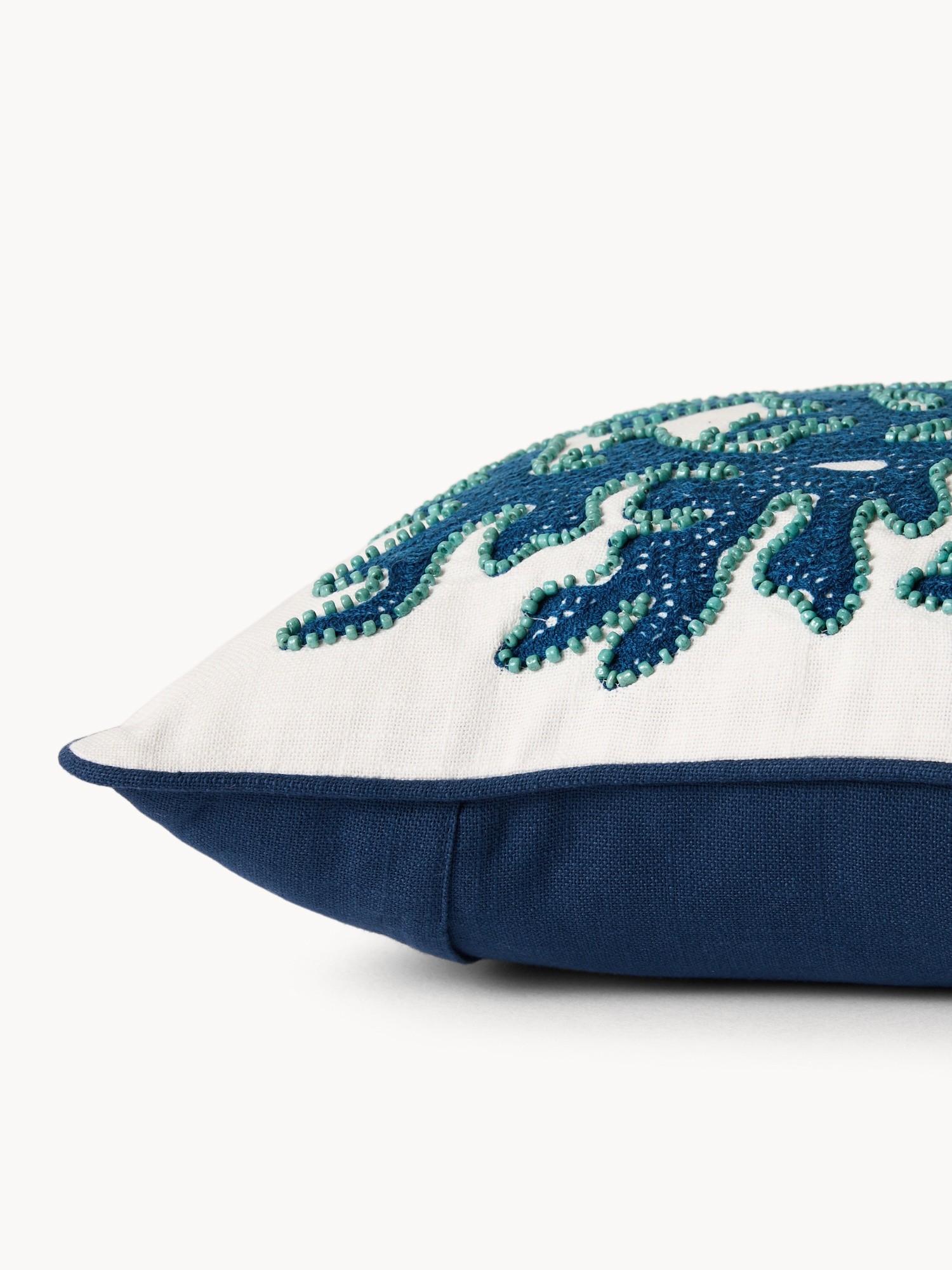 Pillow with coral embroidery 45x45cm, Blue, large image number 2