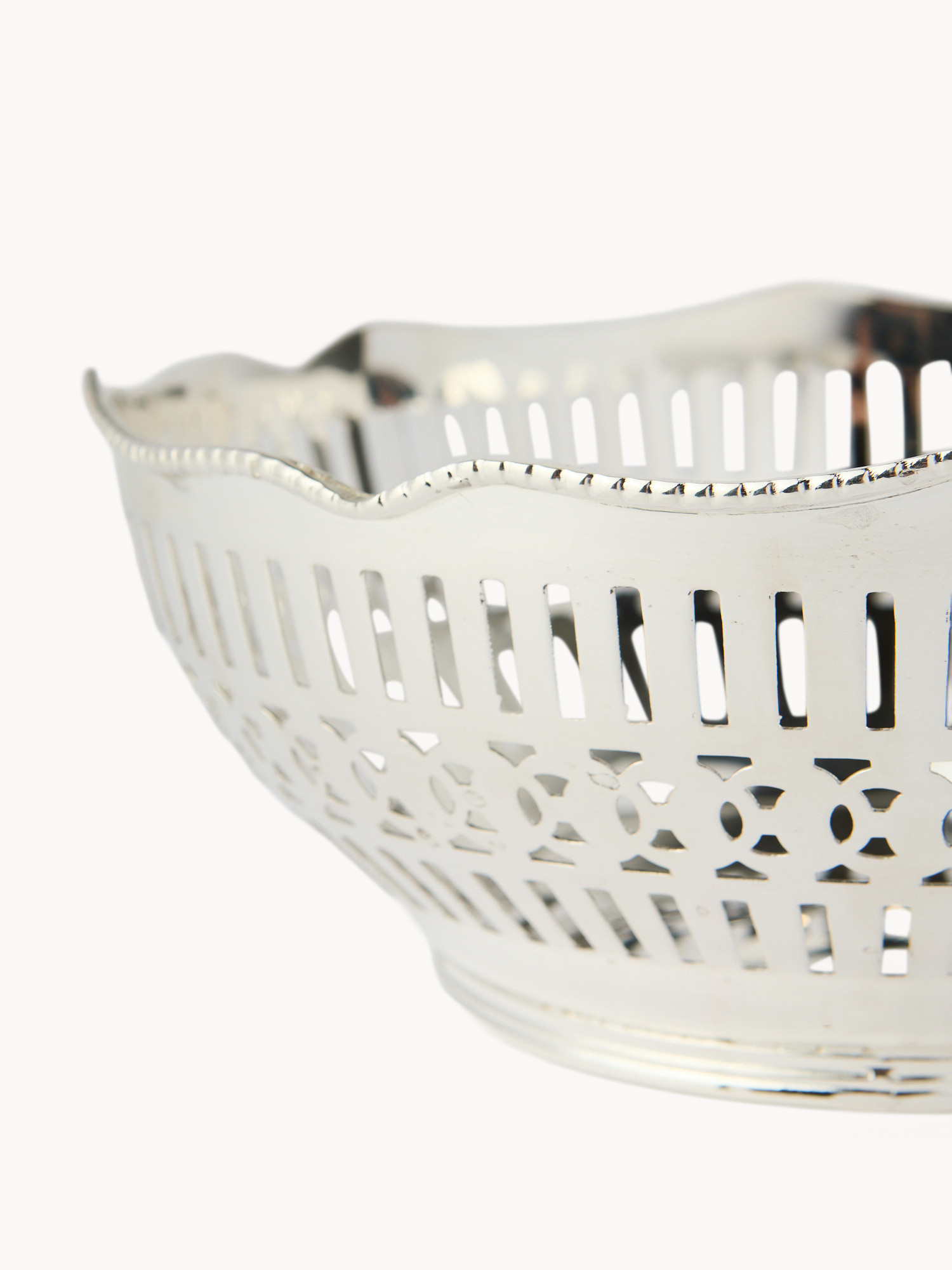 Coppa tonda in silver plated lavorato, Grigio argento, large image number 1