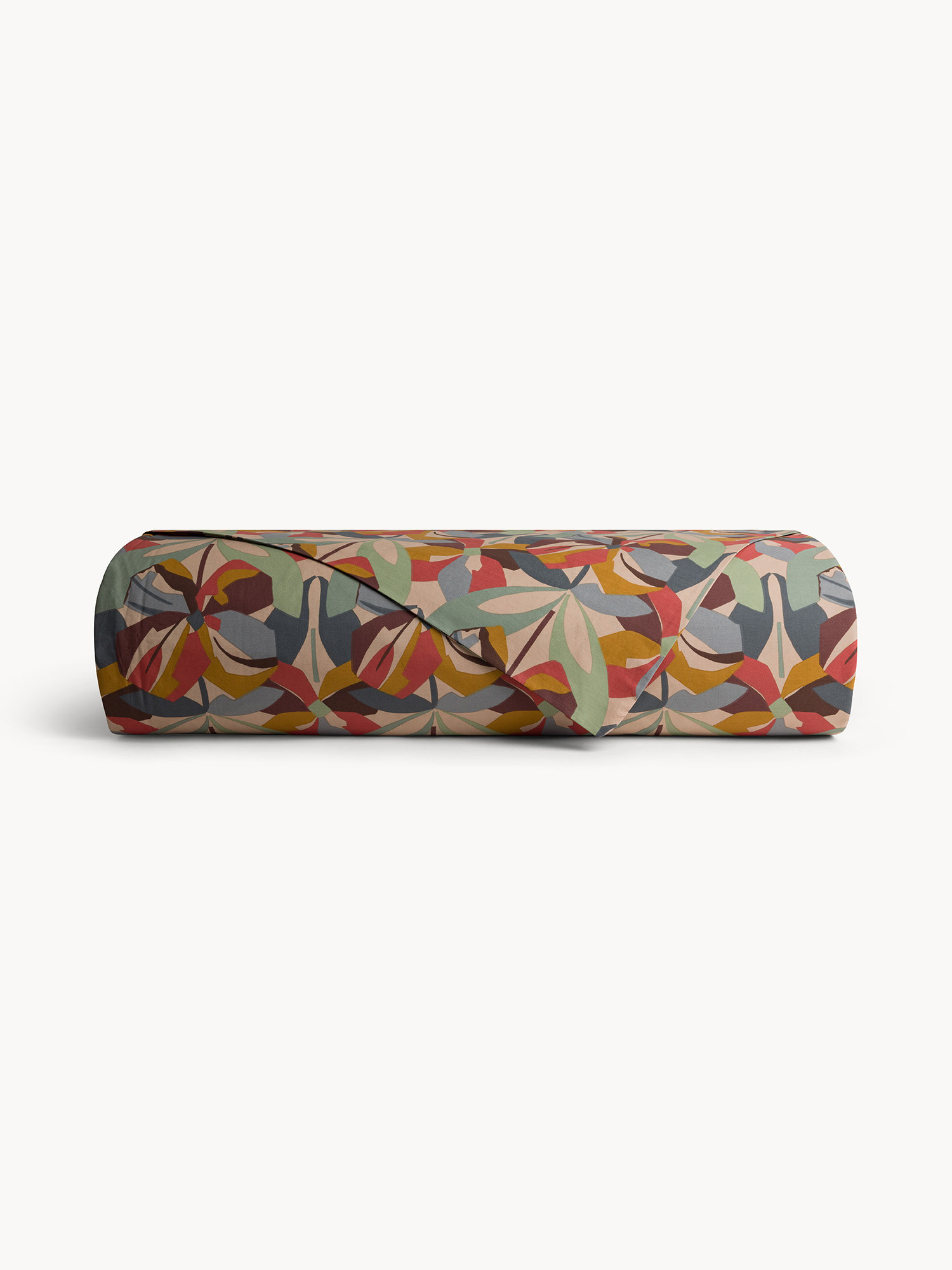 Floral Print Percale Cotton Duvet Cover, Multicolor, large image number 1