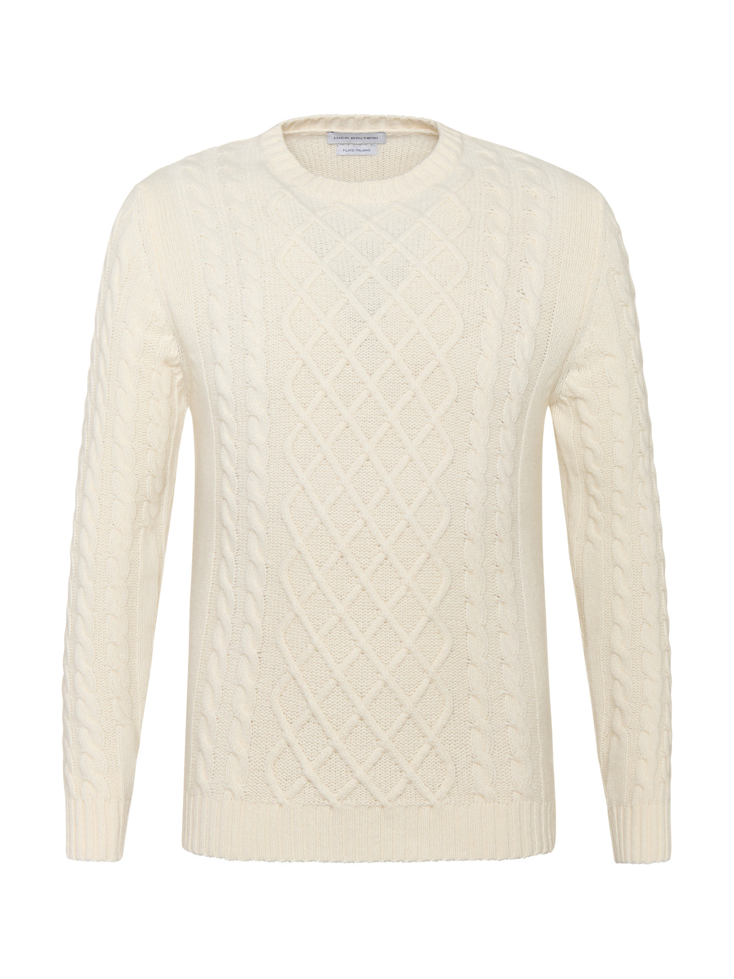 Luca D'Altieri - Diamond-design wool crewneck, White Milk, large image number 0