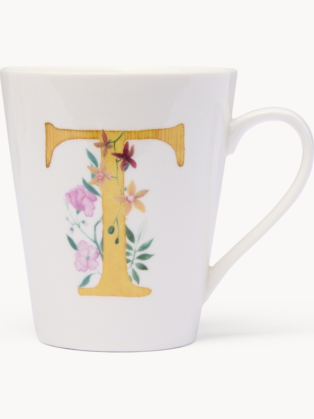 Mug in new bone china lettera T