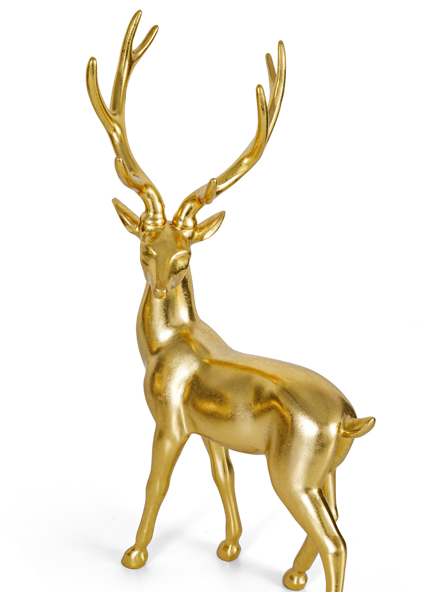 Decorative reindeer in golden resin, Gold, large image number 1