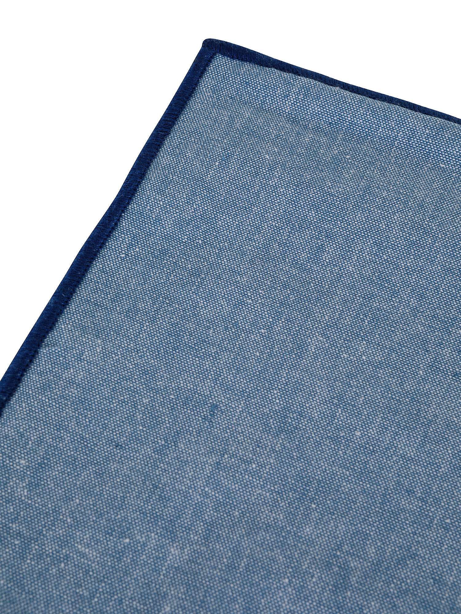 Chambre cotton placemat with contrasting hem, Blue, large image number 1